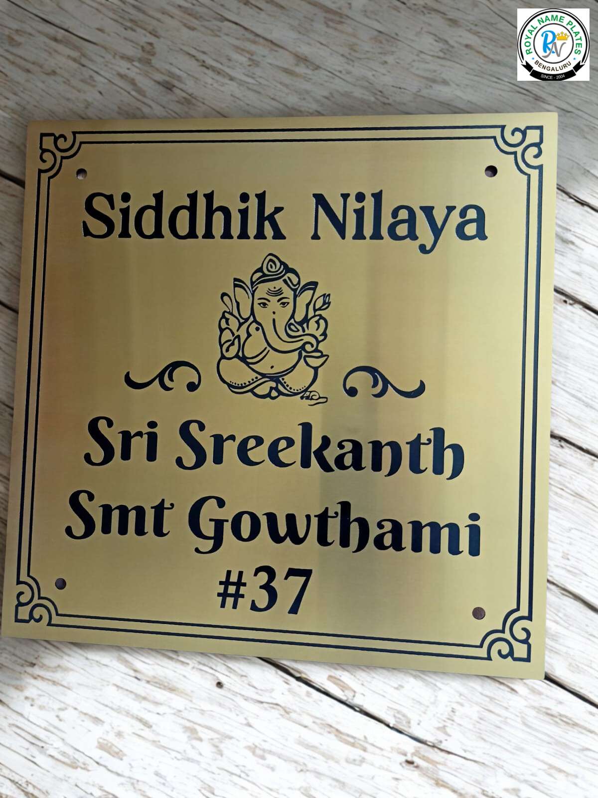 Siddhik Nilaya Titanium Name Plate – Ganapathi Design