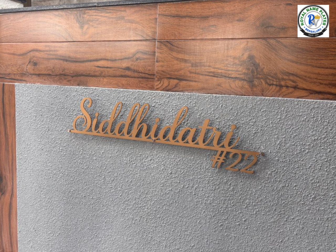 Elegant Gold Metal House Name Plate with Mounted Letters