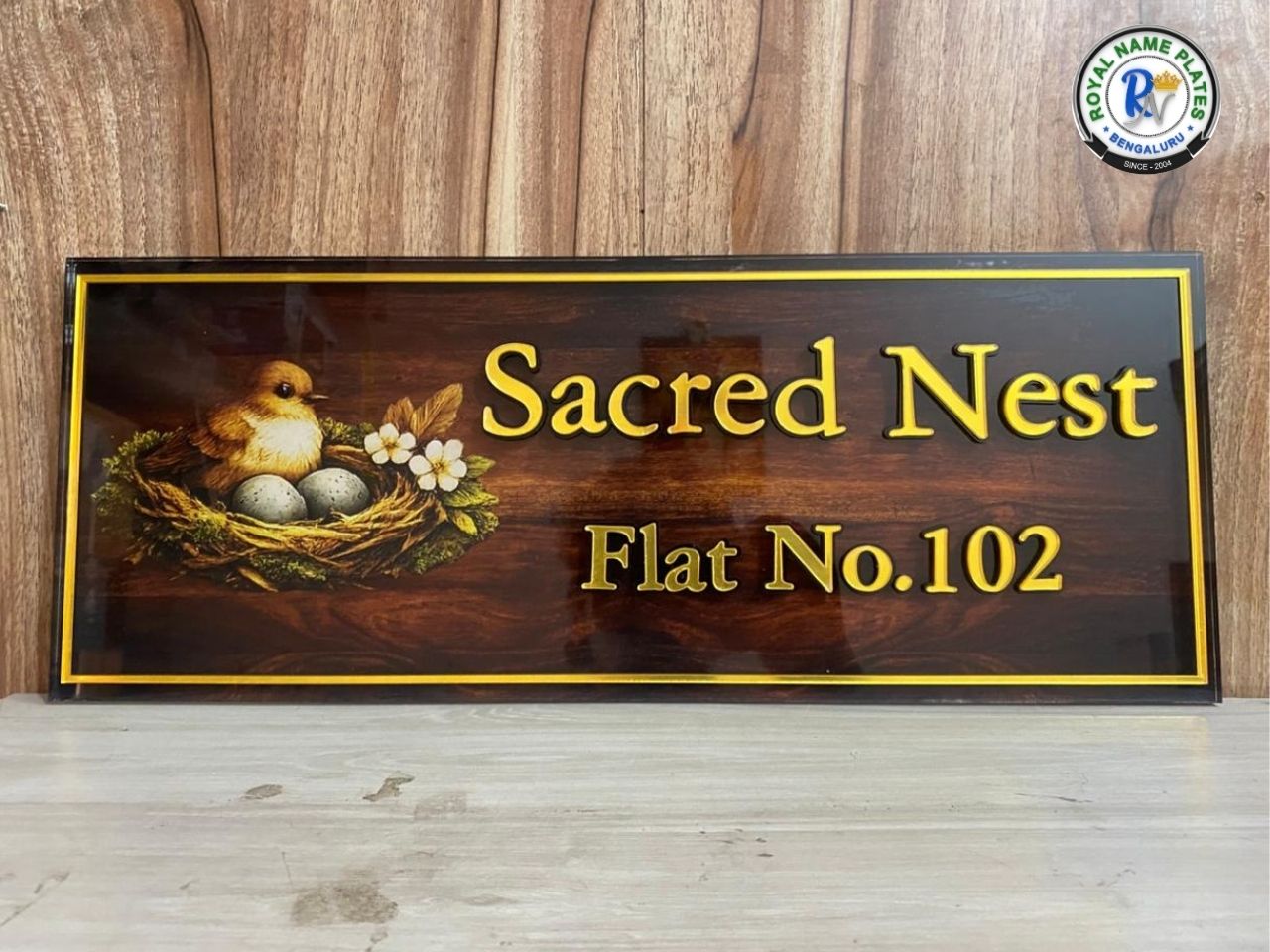Golden Nest Acrylic House Name Plate