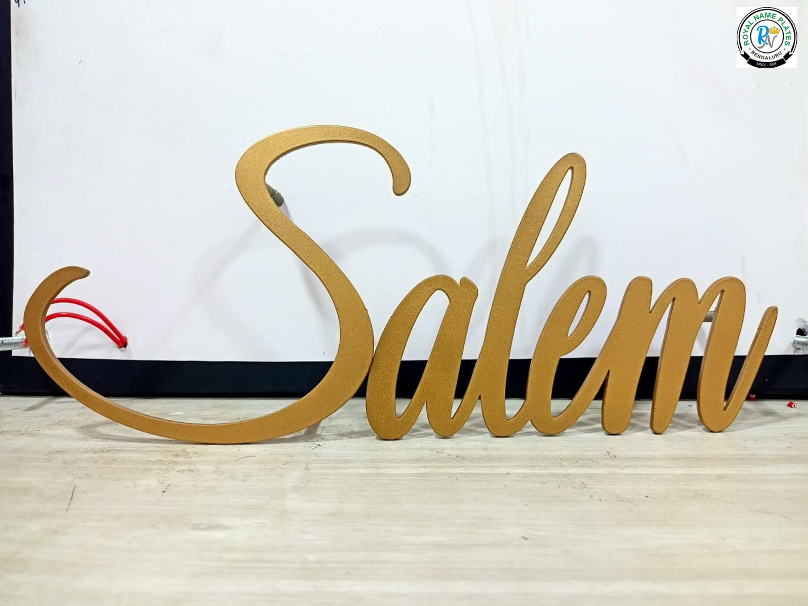 Golden Powder Coated Metal House Name Plate