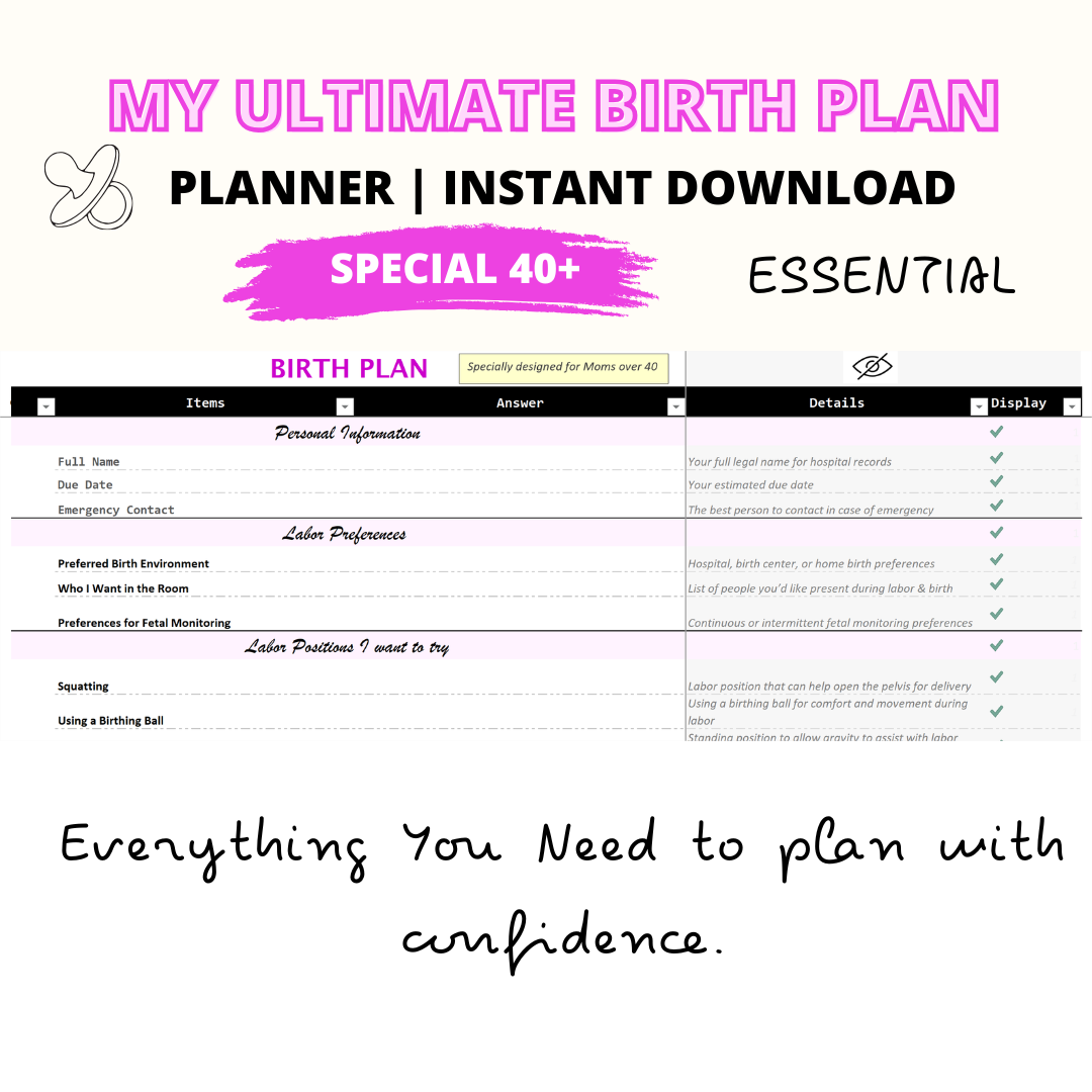 Personalized Birth Plan for Moms Over 40 – Be in Control of Your Birth Experience!
