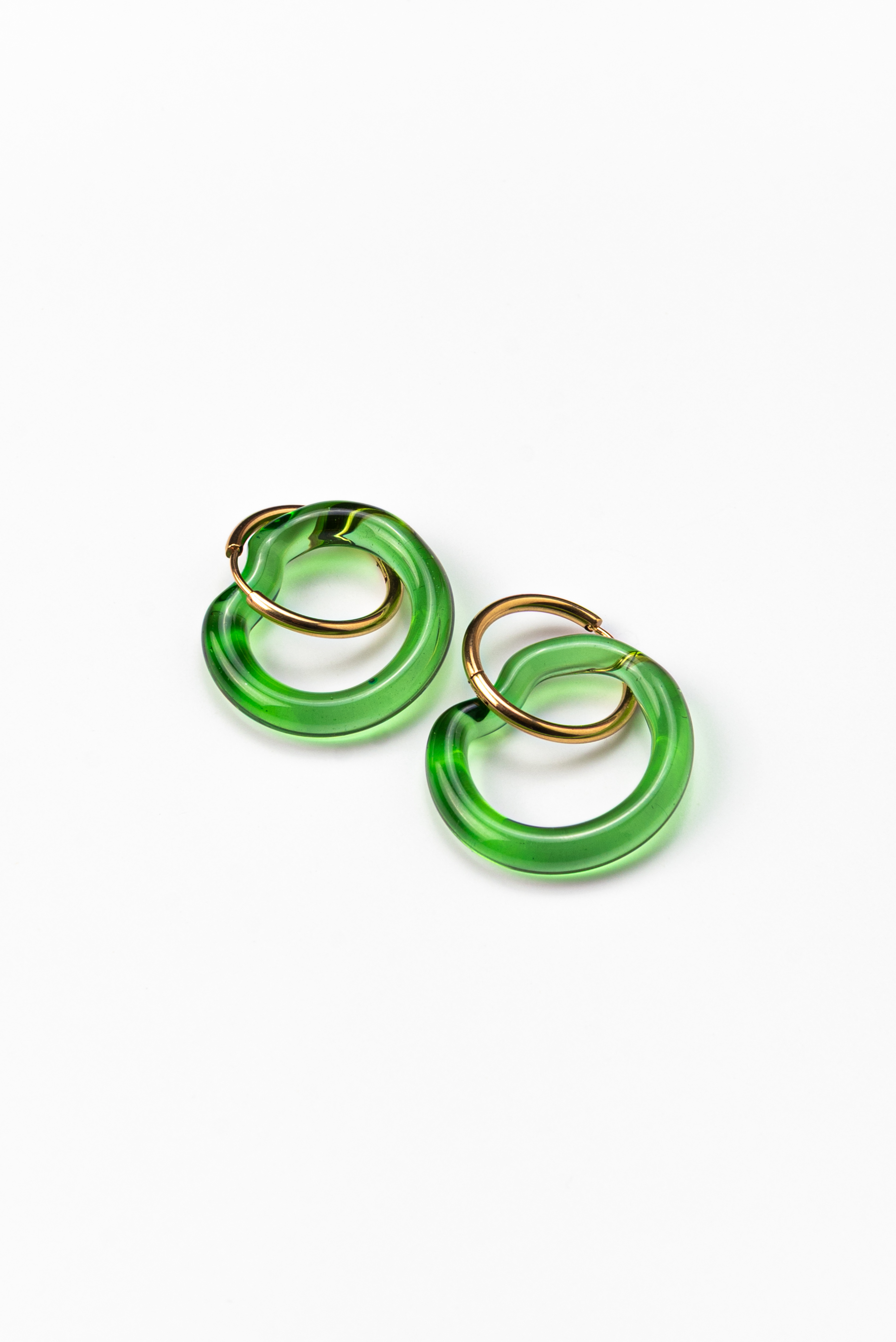Green Ameba Earings