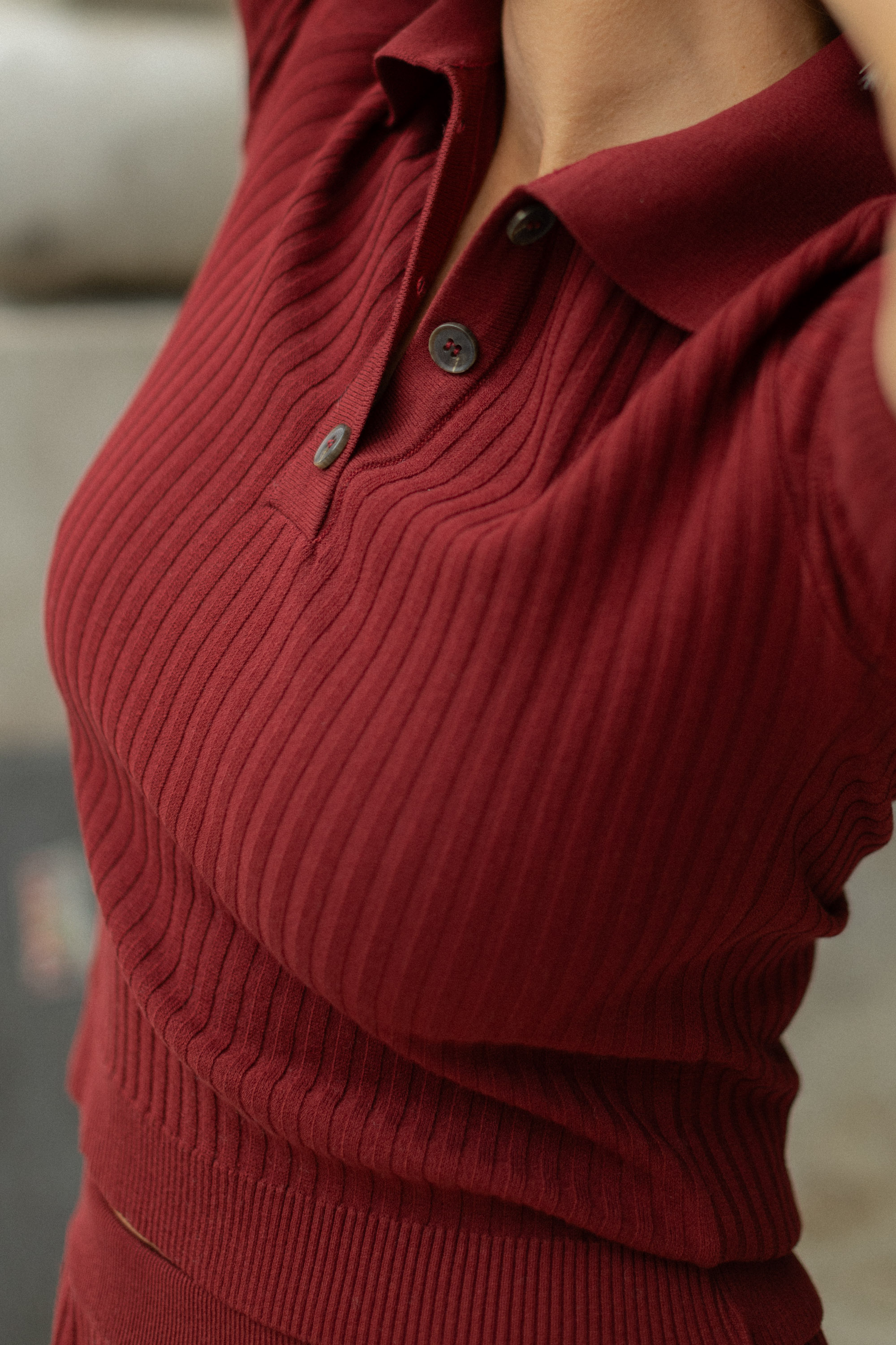 Madonna Polo Top Burgundy