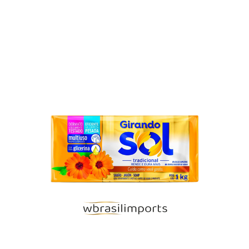 SABÃO EM BARRA 200GR PCT C/ 5UN GIRANDO SOL