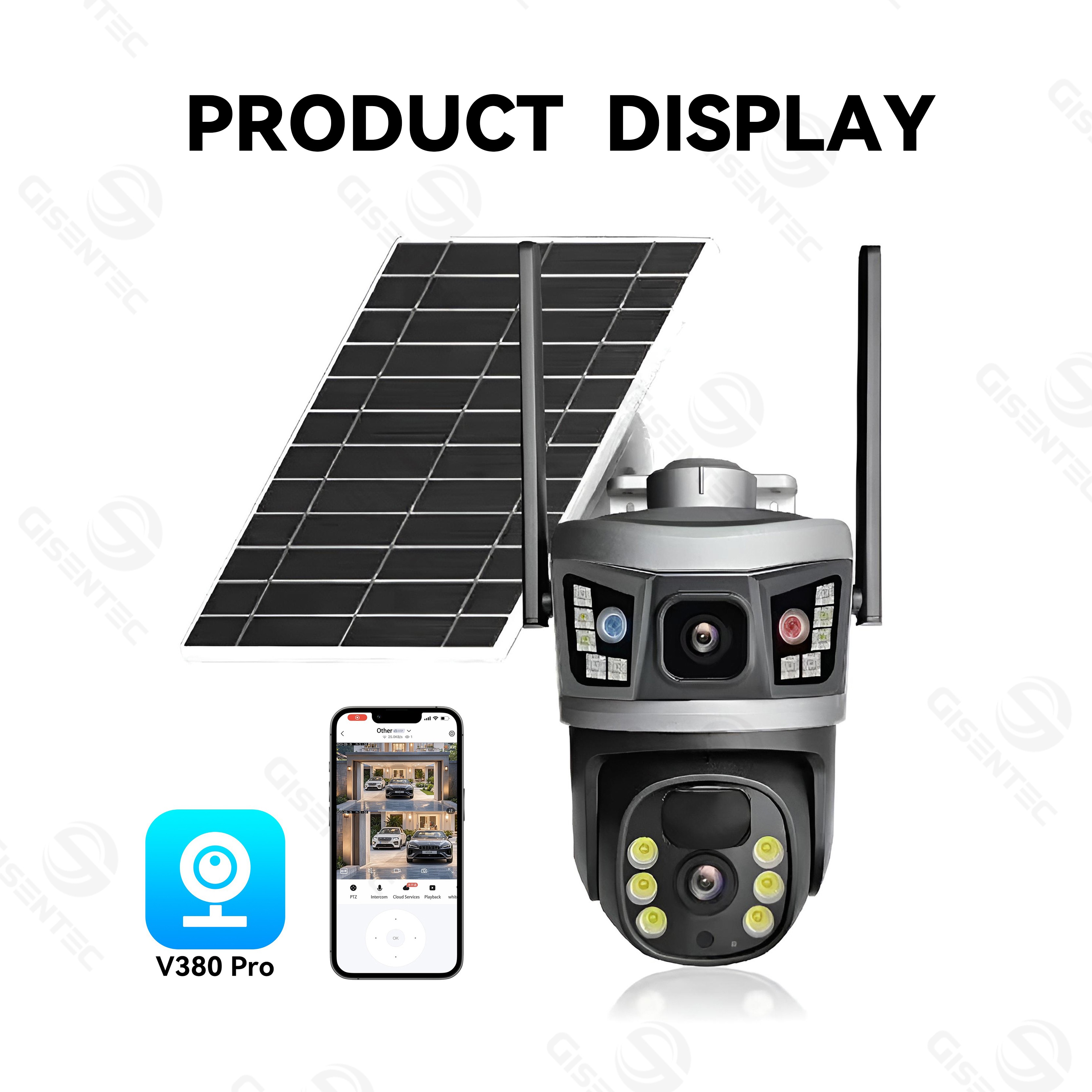 SMARK 4G Dual Lens Three Screens WIFI Solar Camera 6MP Zoom CCTV Outdoor Automatic Tracking Humanoid Detection Support PTZ IP66 Cam