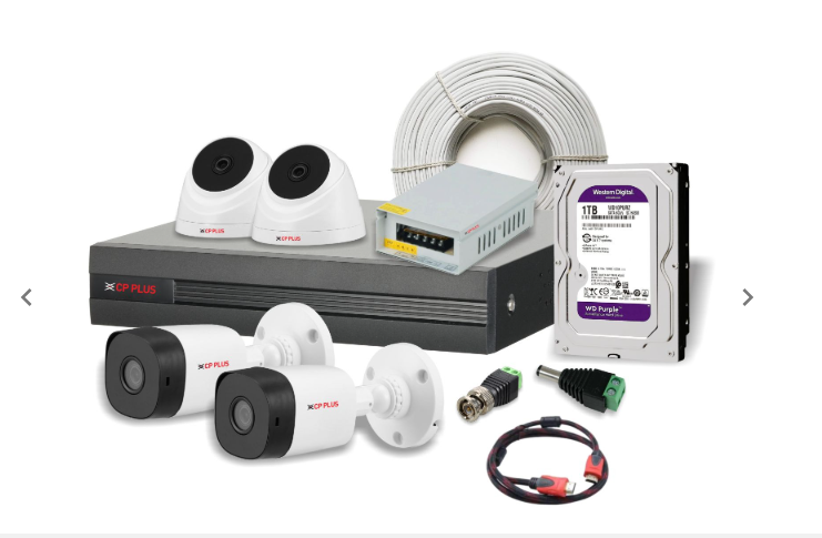 CP Plus AHD 2.4MP 4 Pcs Dome, 4 Pcs Bullet Camera, 500GB Hardisk, 8CH DVR, Cable Roll, Power Supply, BNC & DC Connector Kit