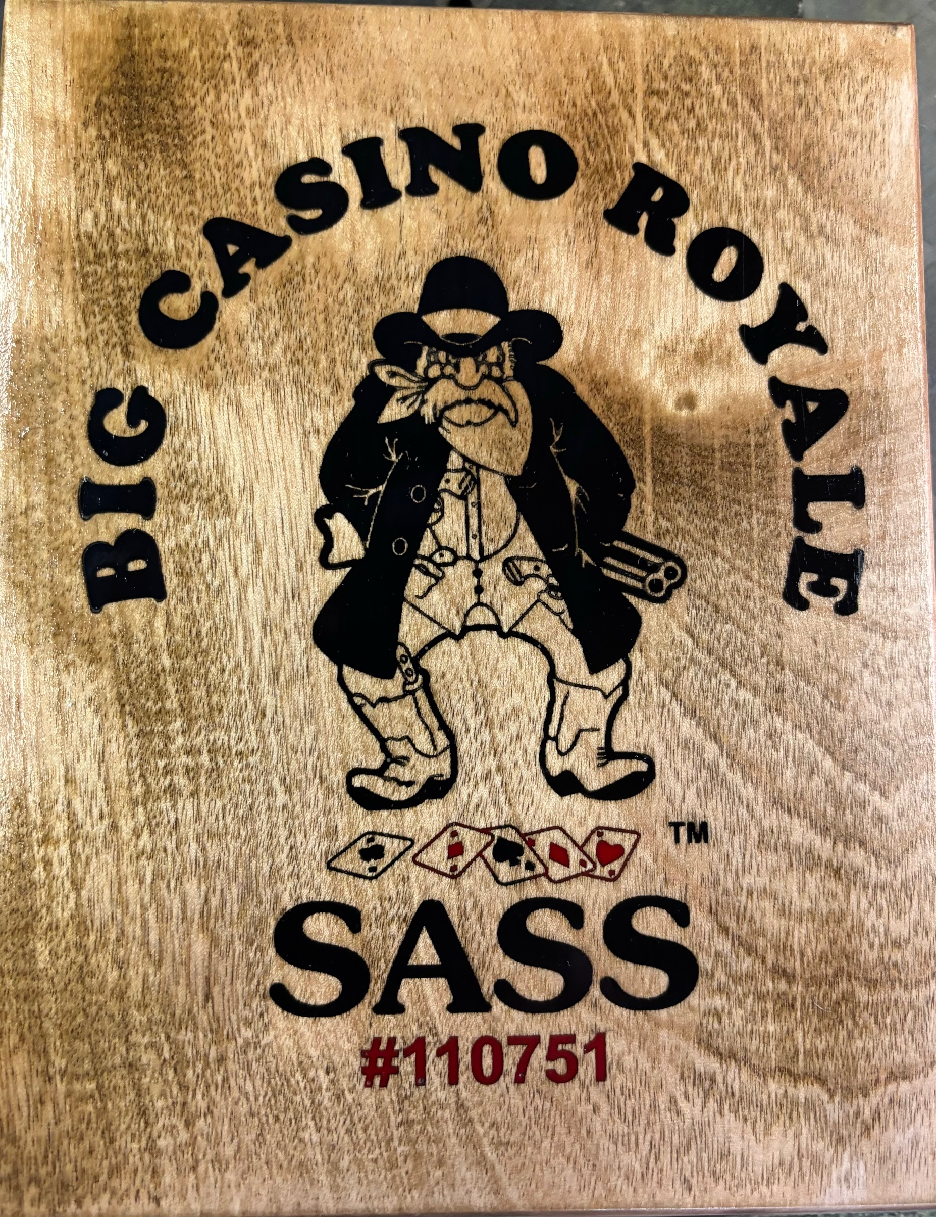 Large SASS gun cart Plaque with expoy fill
