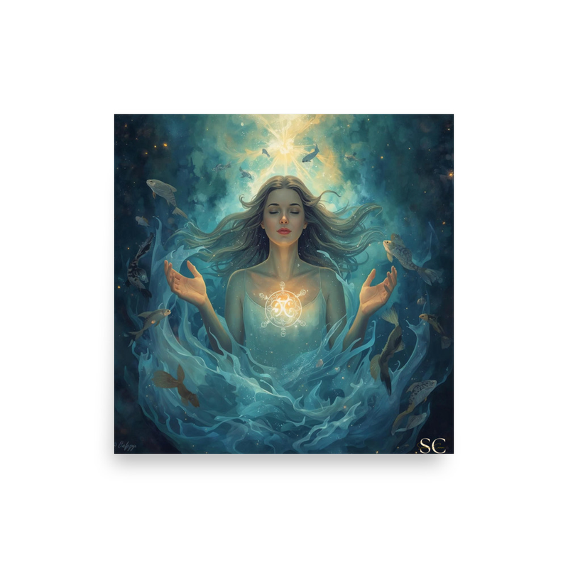 Ritratto dell'Anima Zodiacale: Pesci - Stampa Artistica Spirituale