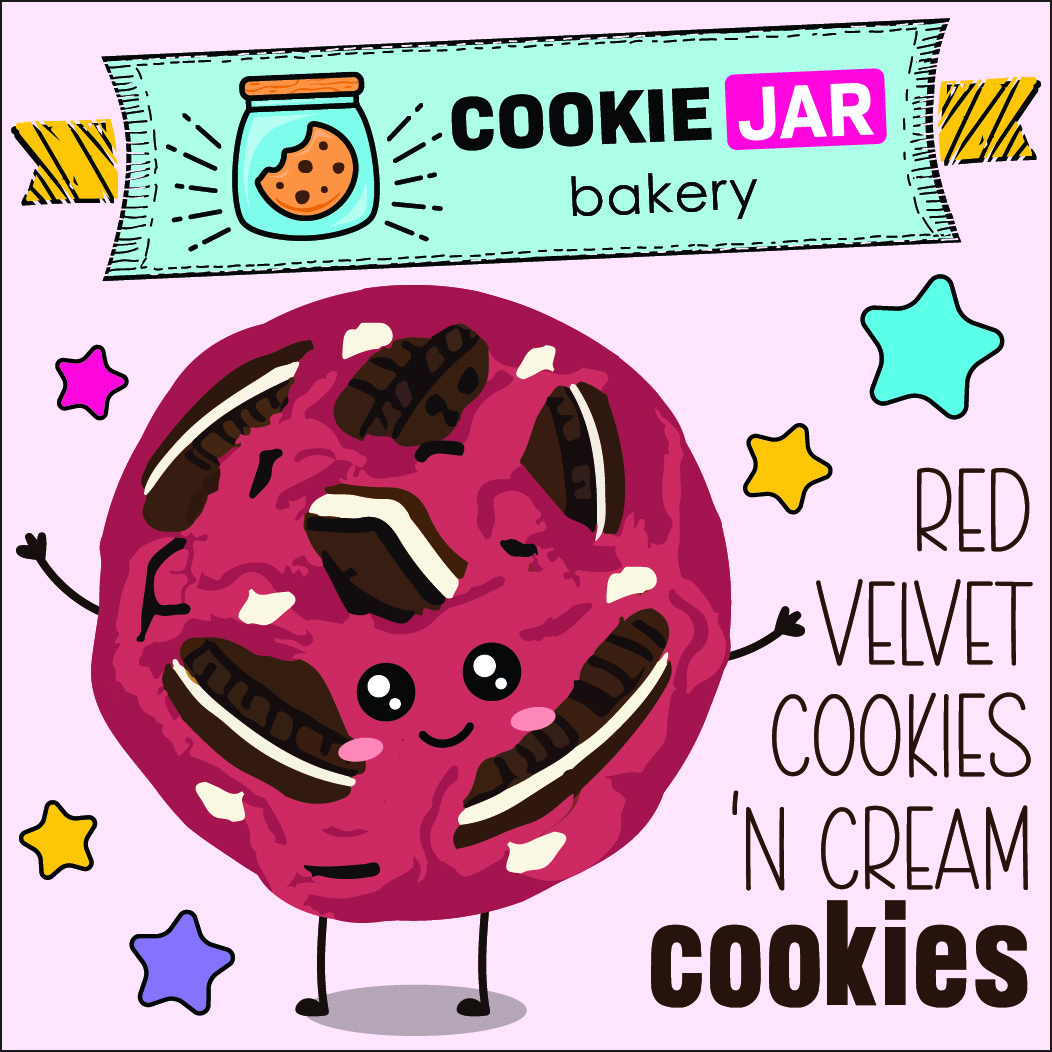 Red Velvet Cookies 'n Cream Cookie