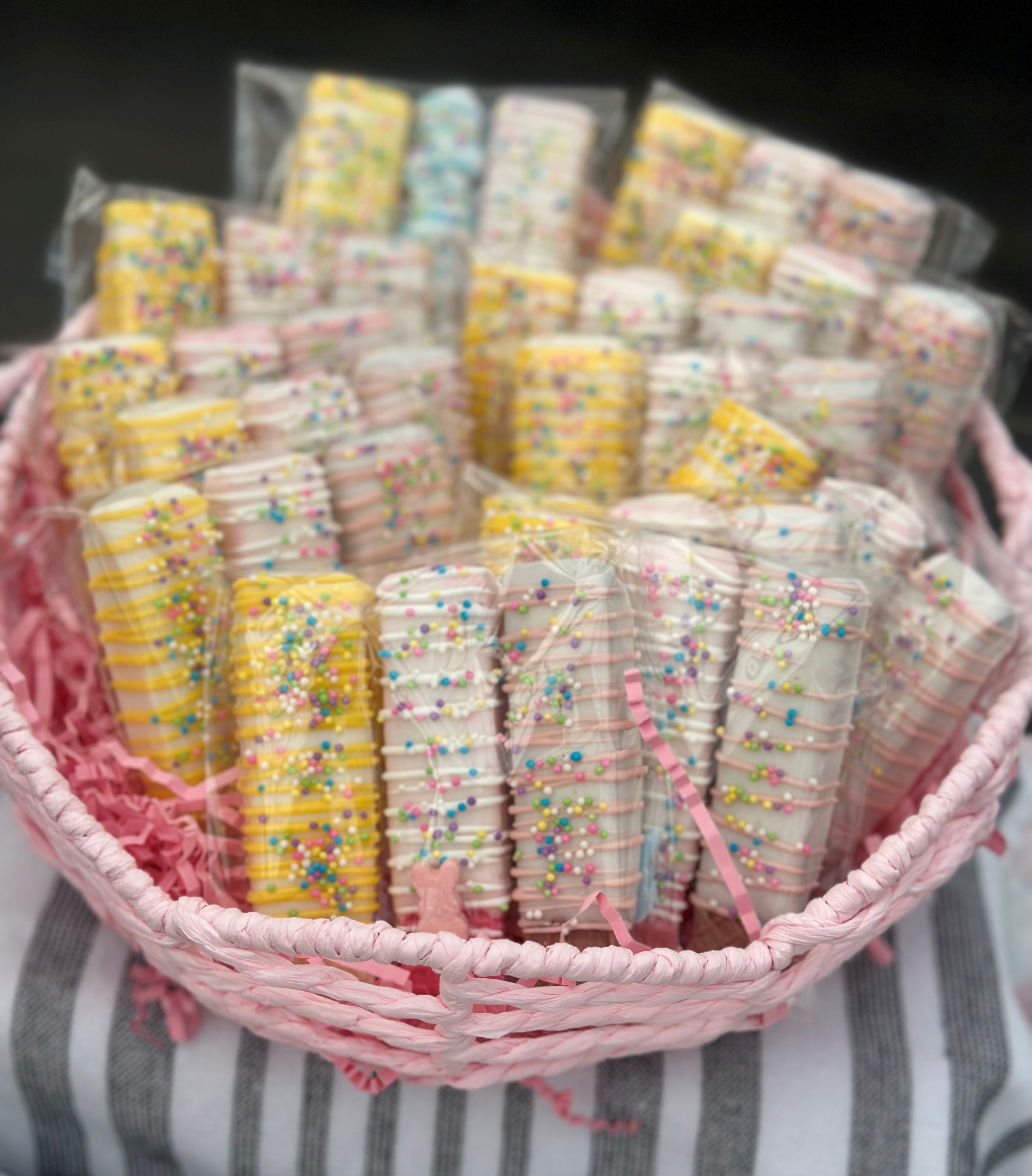 Easter Chocolate Dipped Wafer Cookies