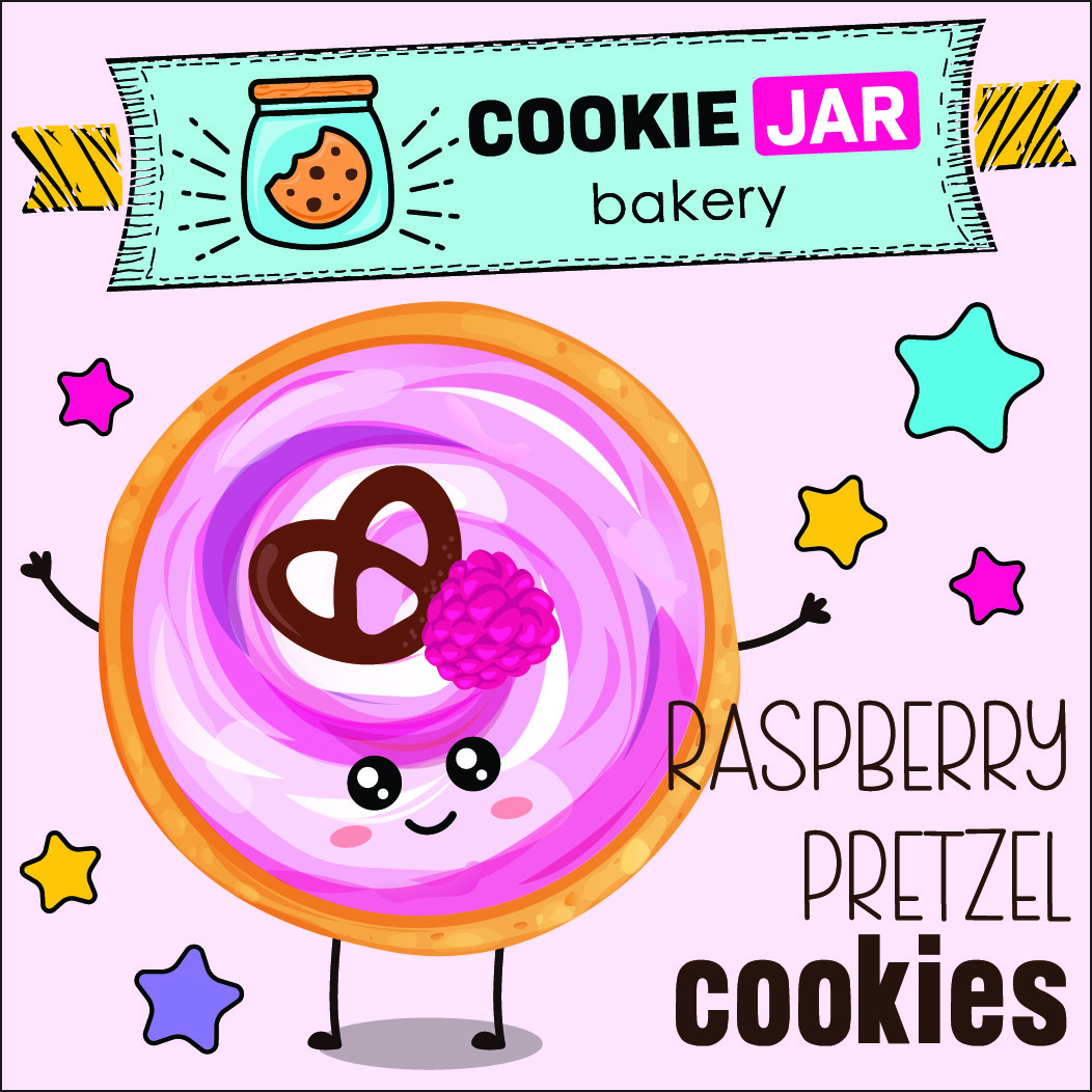 Raspberry Pretzel Cookie