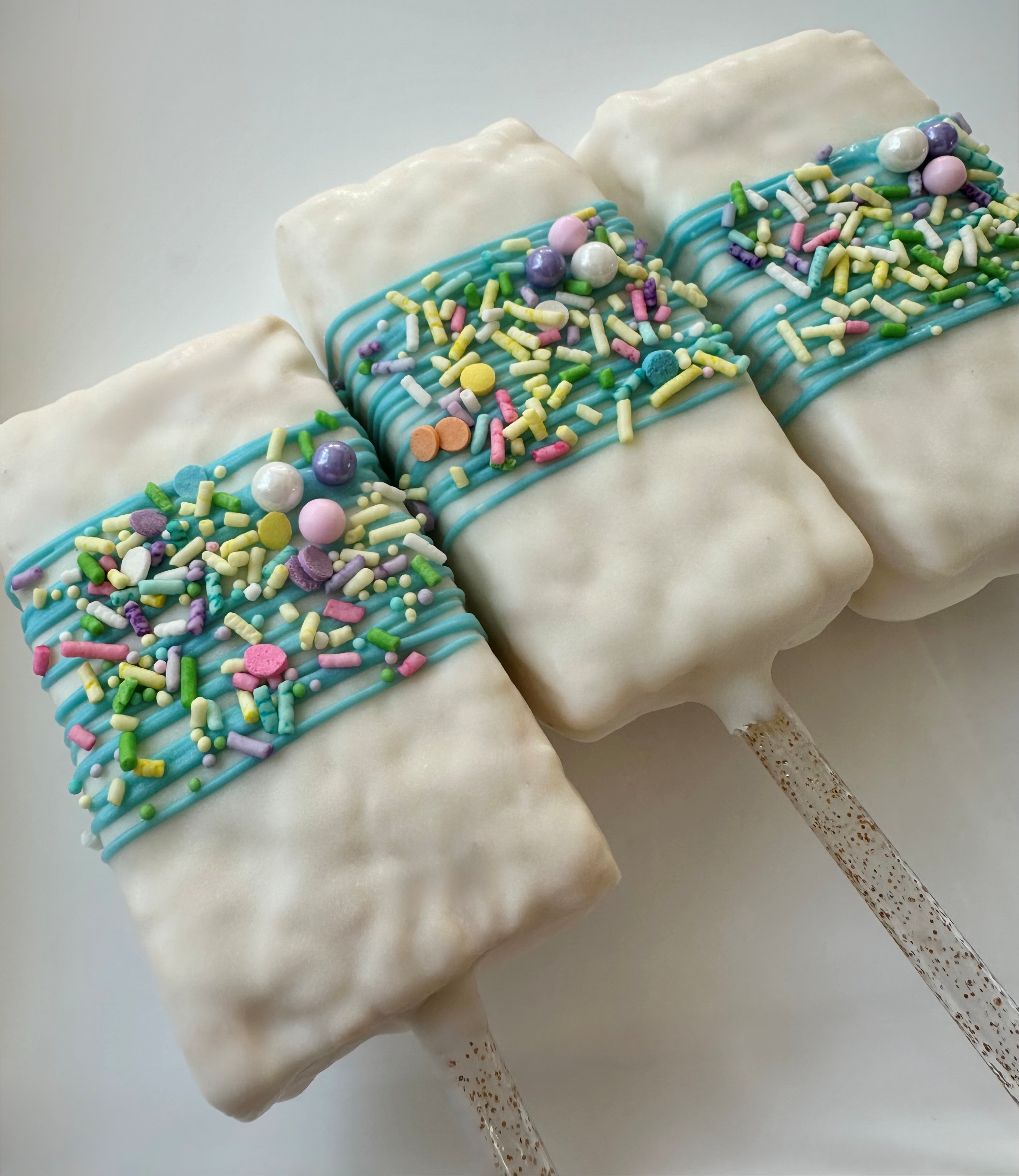 Easter Chocolate Dipped Marshmallow Crispy Treats