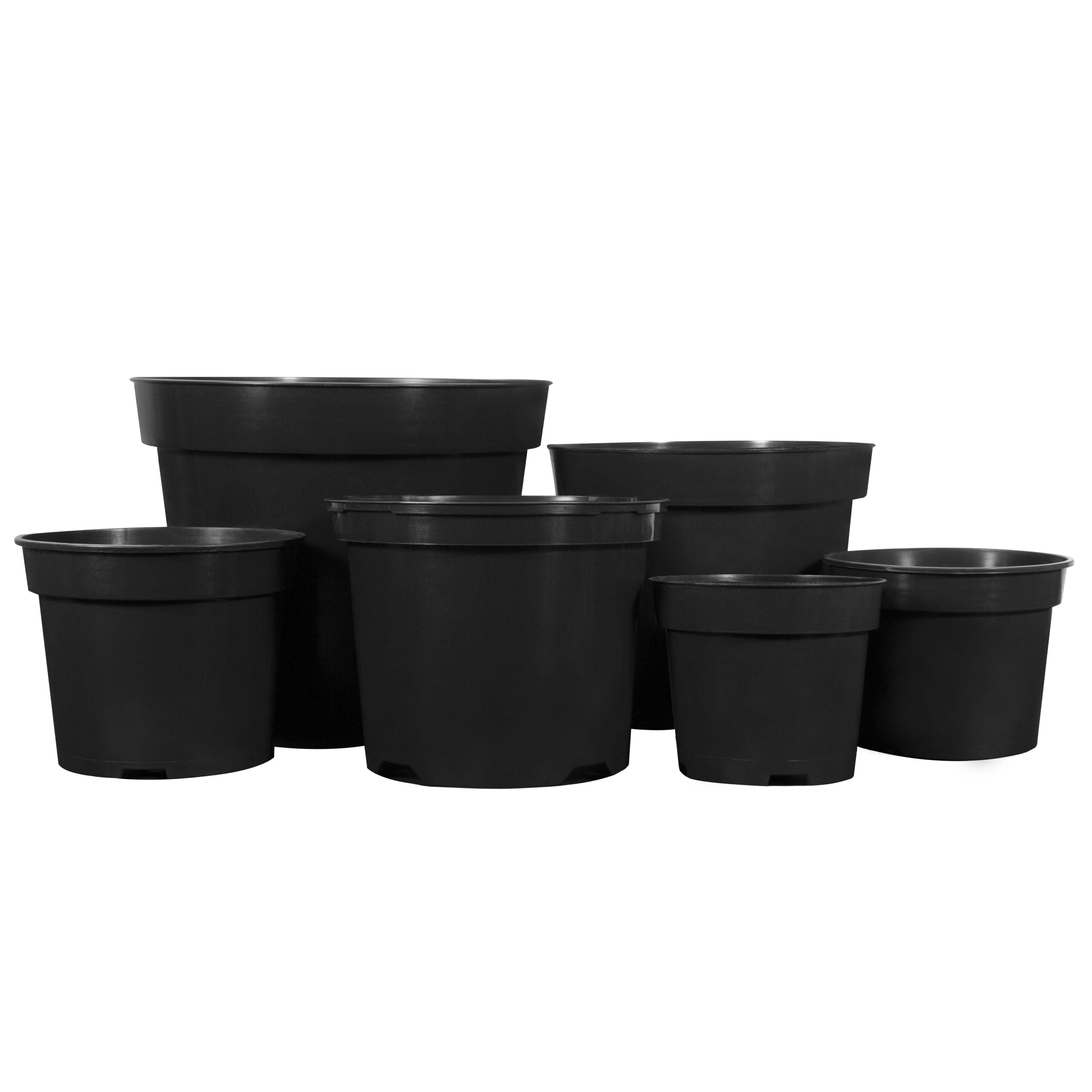Black Round Plastic Pots and Sets