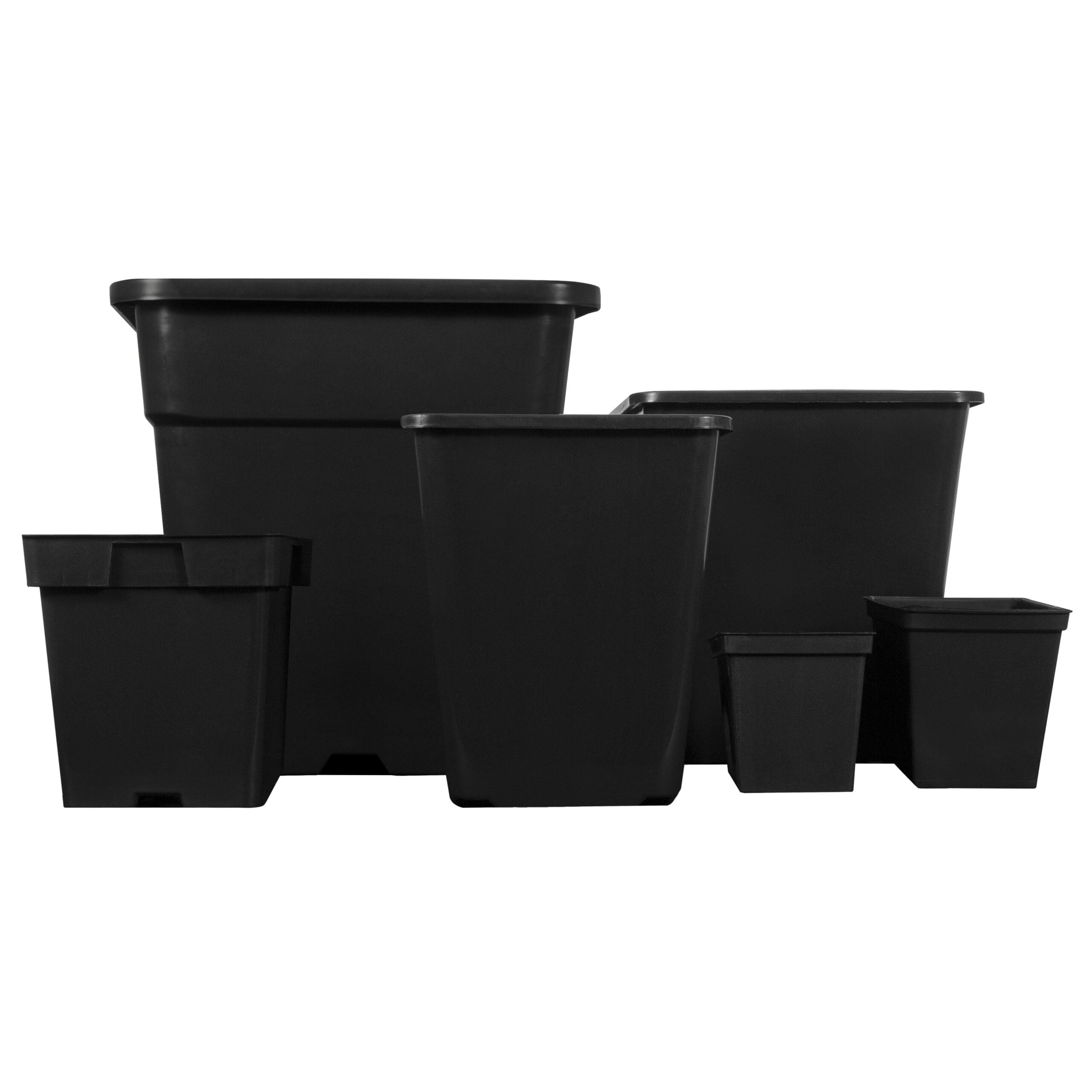 Black Square Plastic Pots and Sets