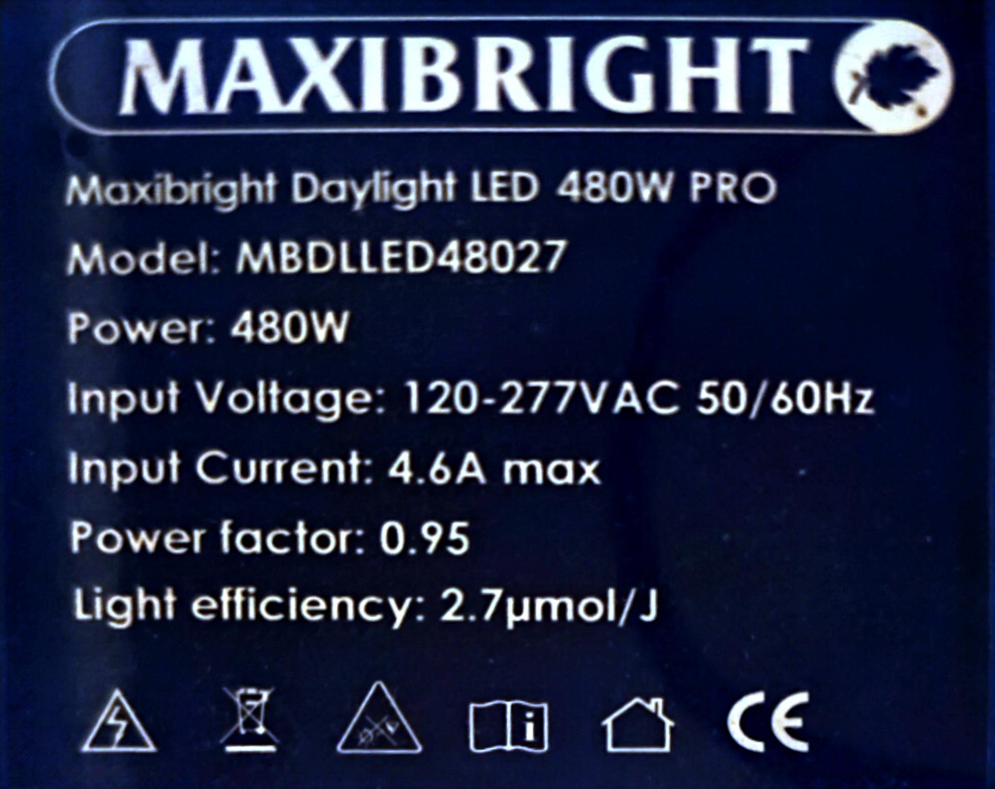 Maxibright Daylight LED 480W Pro