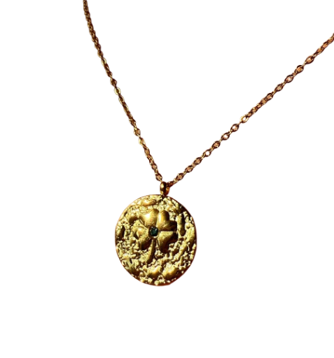 Collier " Trèfle Sacré " - Acier inoxydable doré
