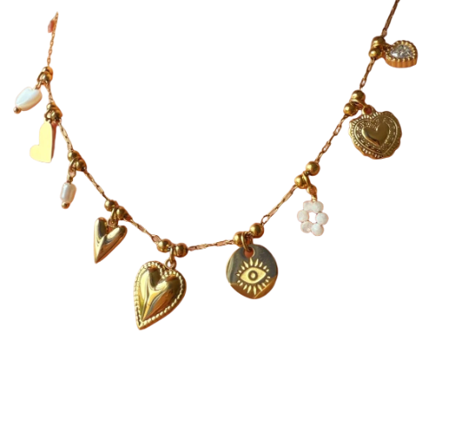 Collier " Amour sacré " - Acier inoxydable doré