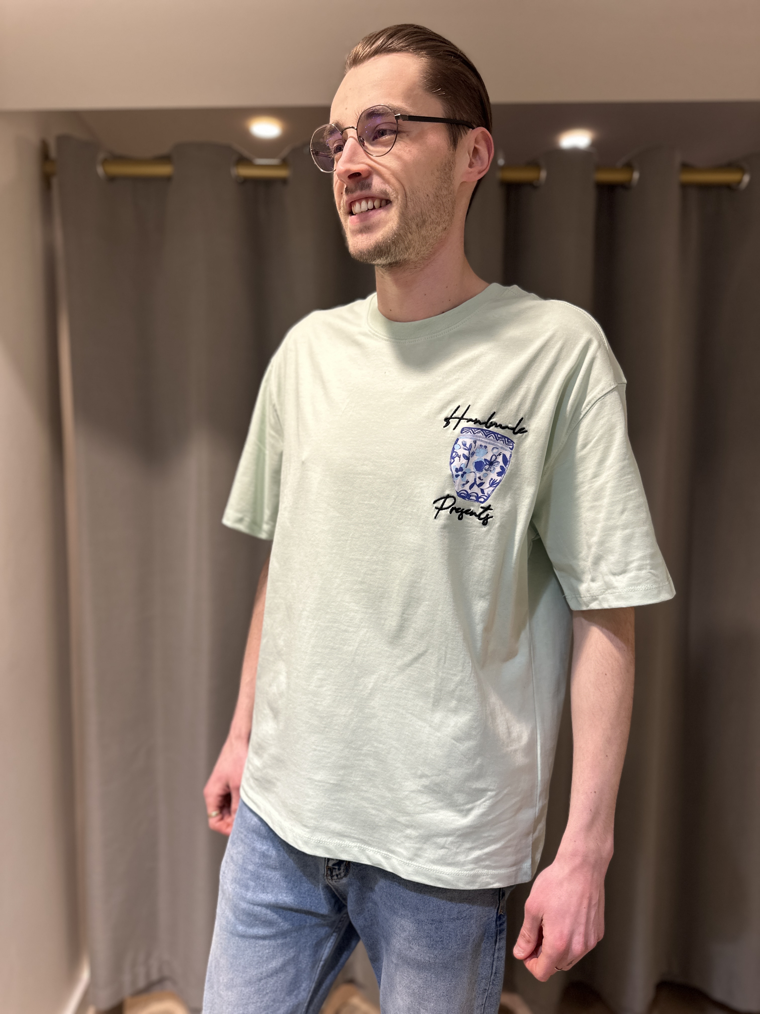 T-Shirt HANDMADE PRESENTS Vert d'eau