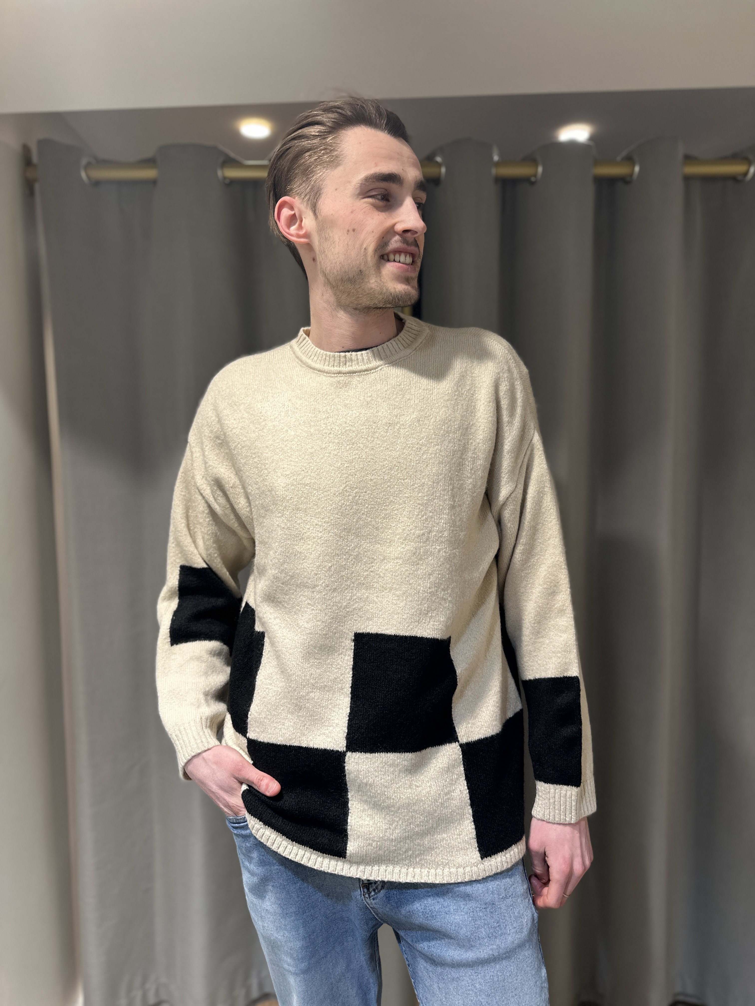 Pull NATHAN Beige/Noir