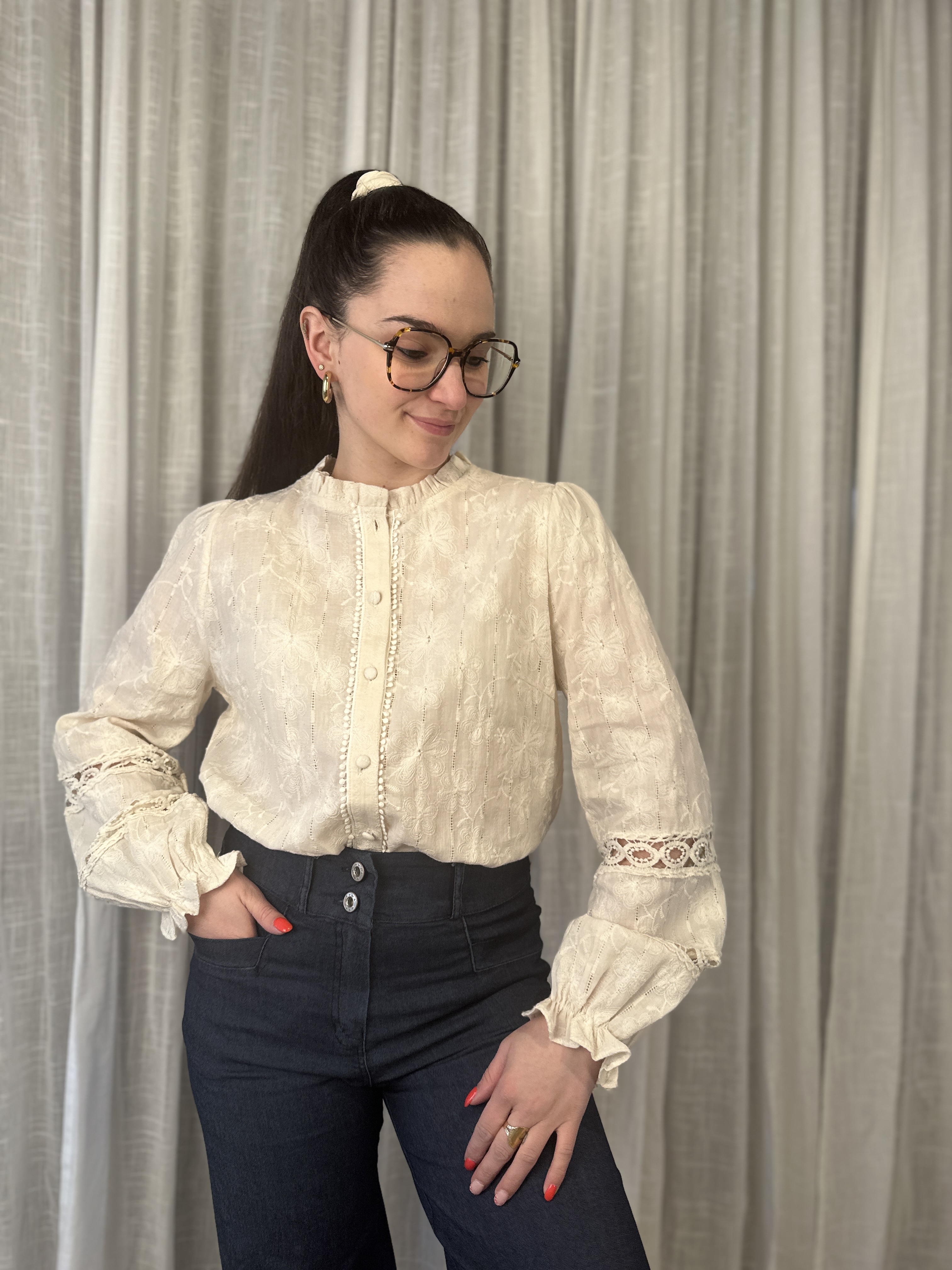 Chemise SHAY Brodée Écrue