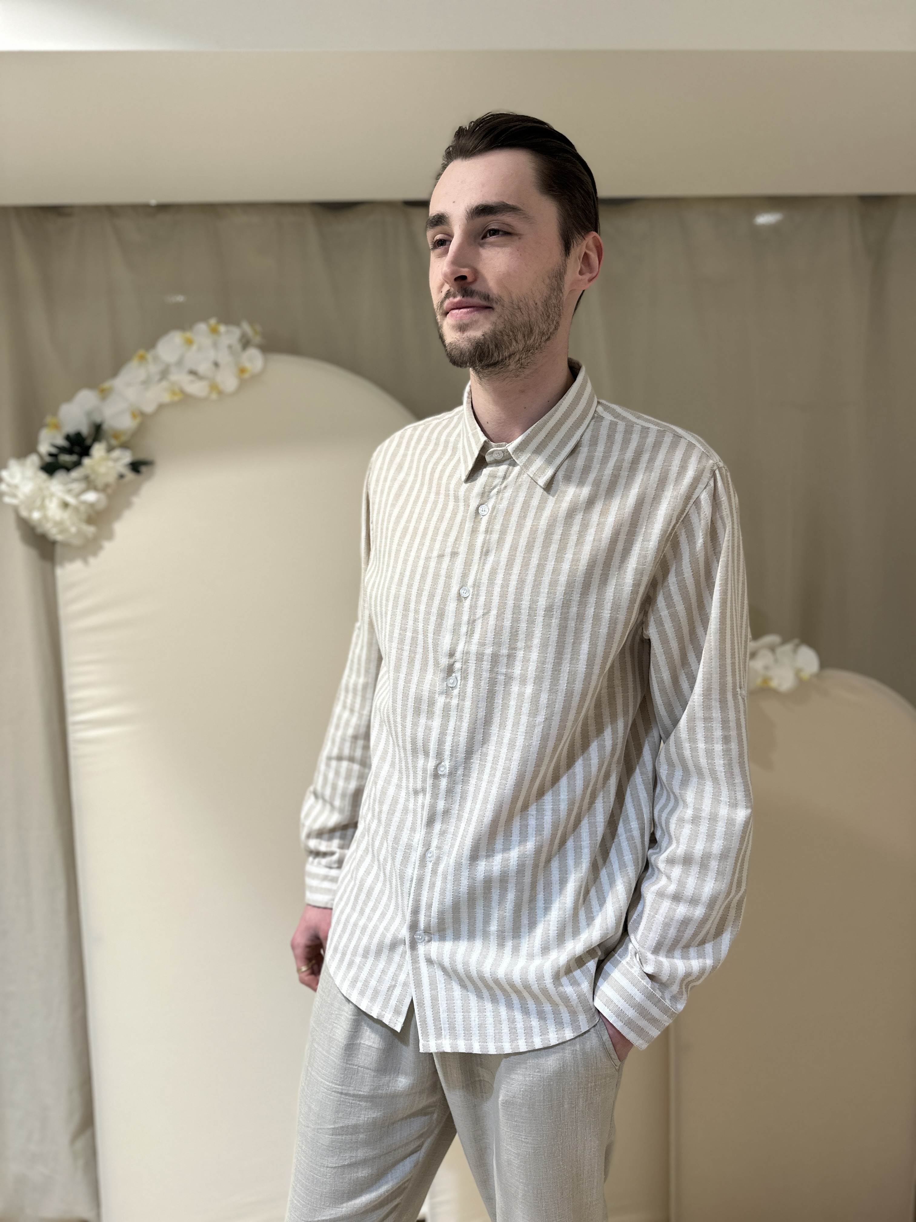 Chemise CHARLY Blanche/Beige