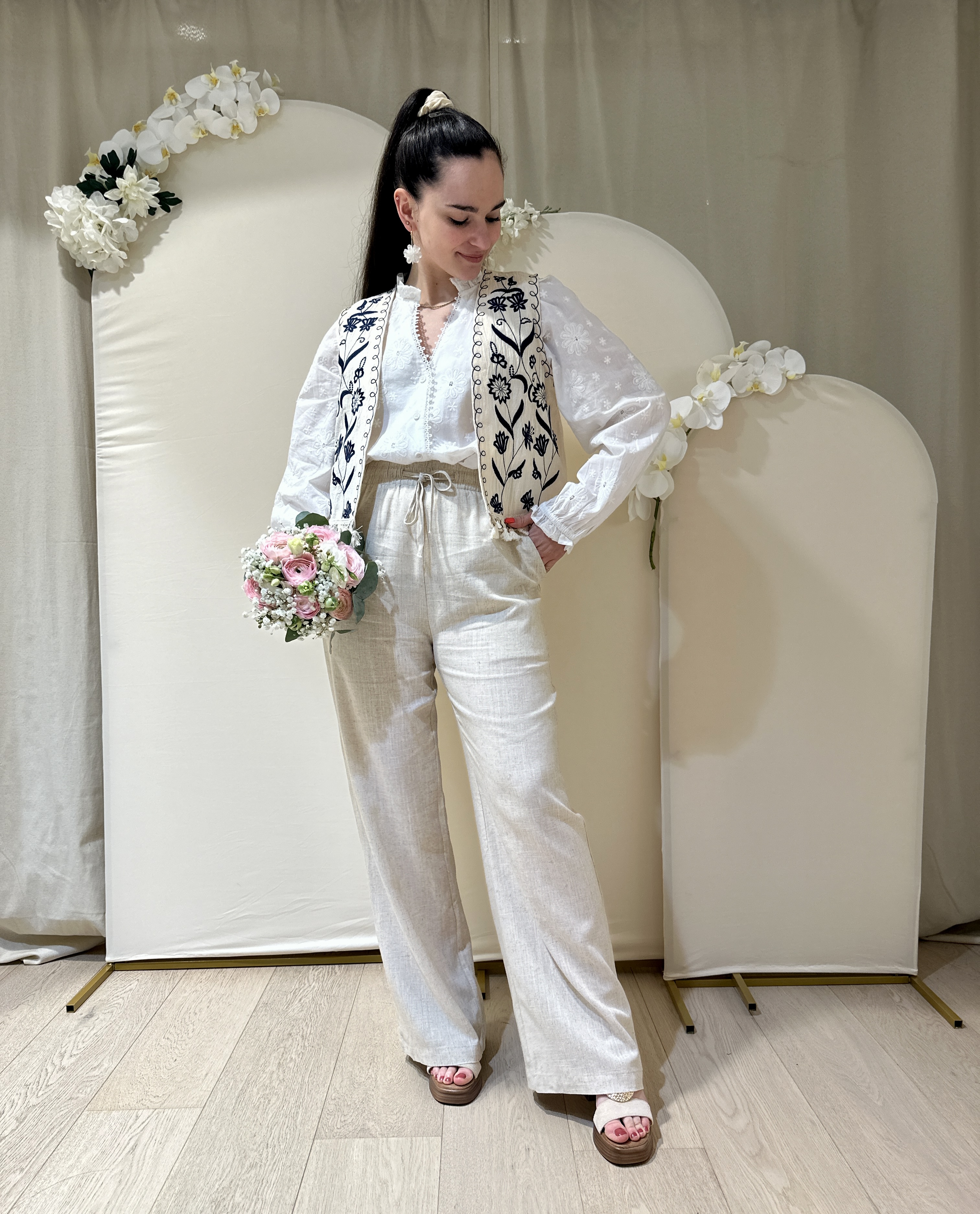 Gilet INAYA Beige/Marine