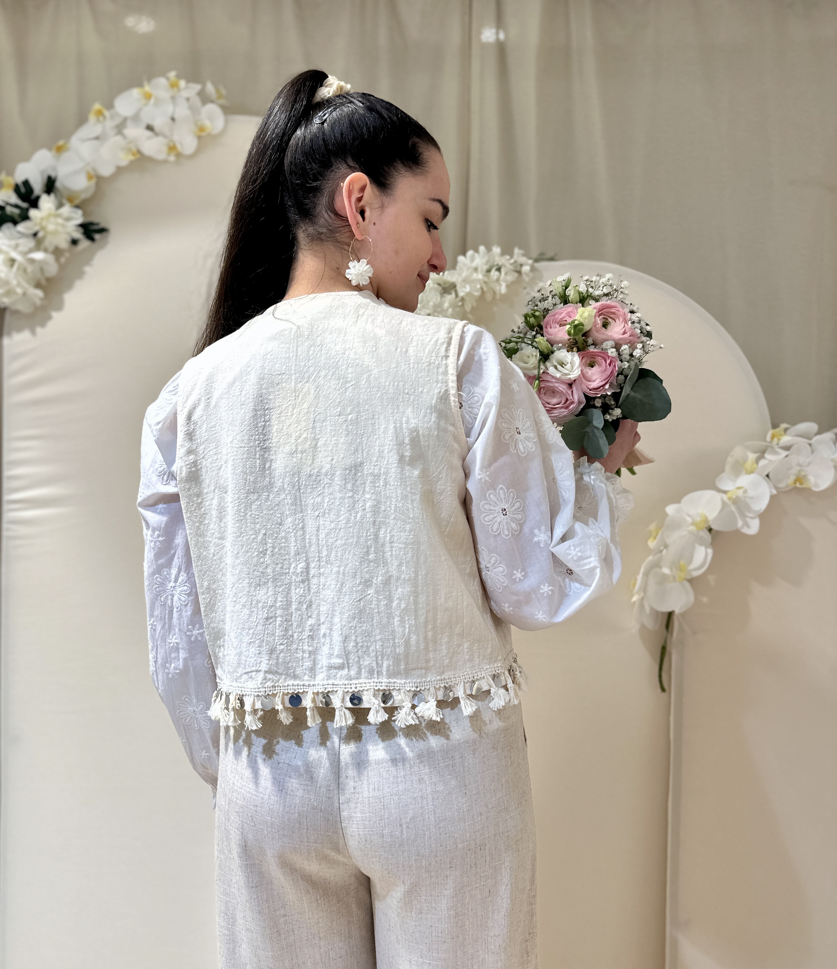 Gilet INAYA Beige/Marine