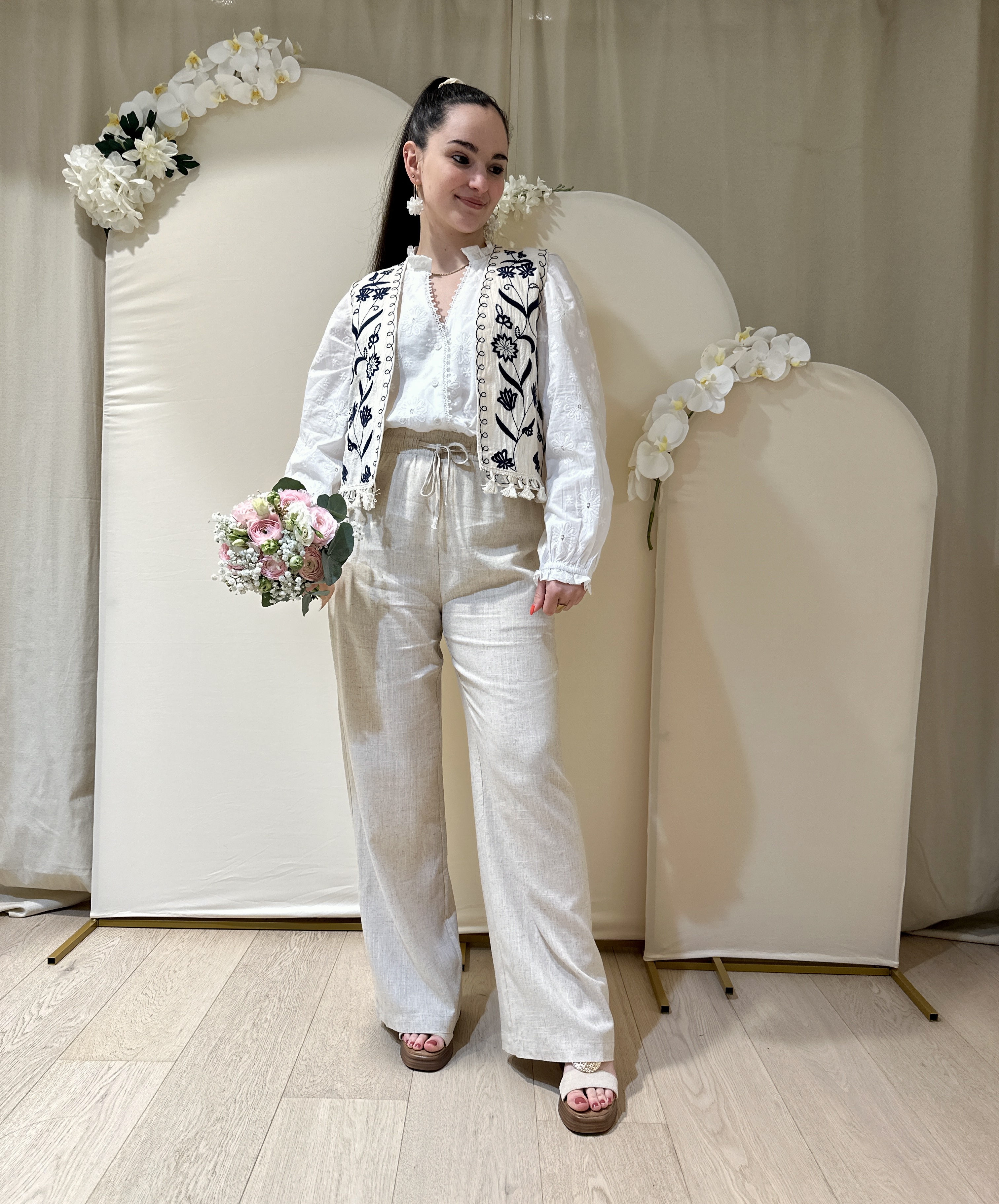 Gilet INAYA Beige/Marine