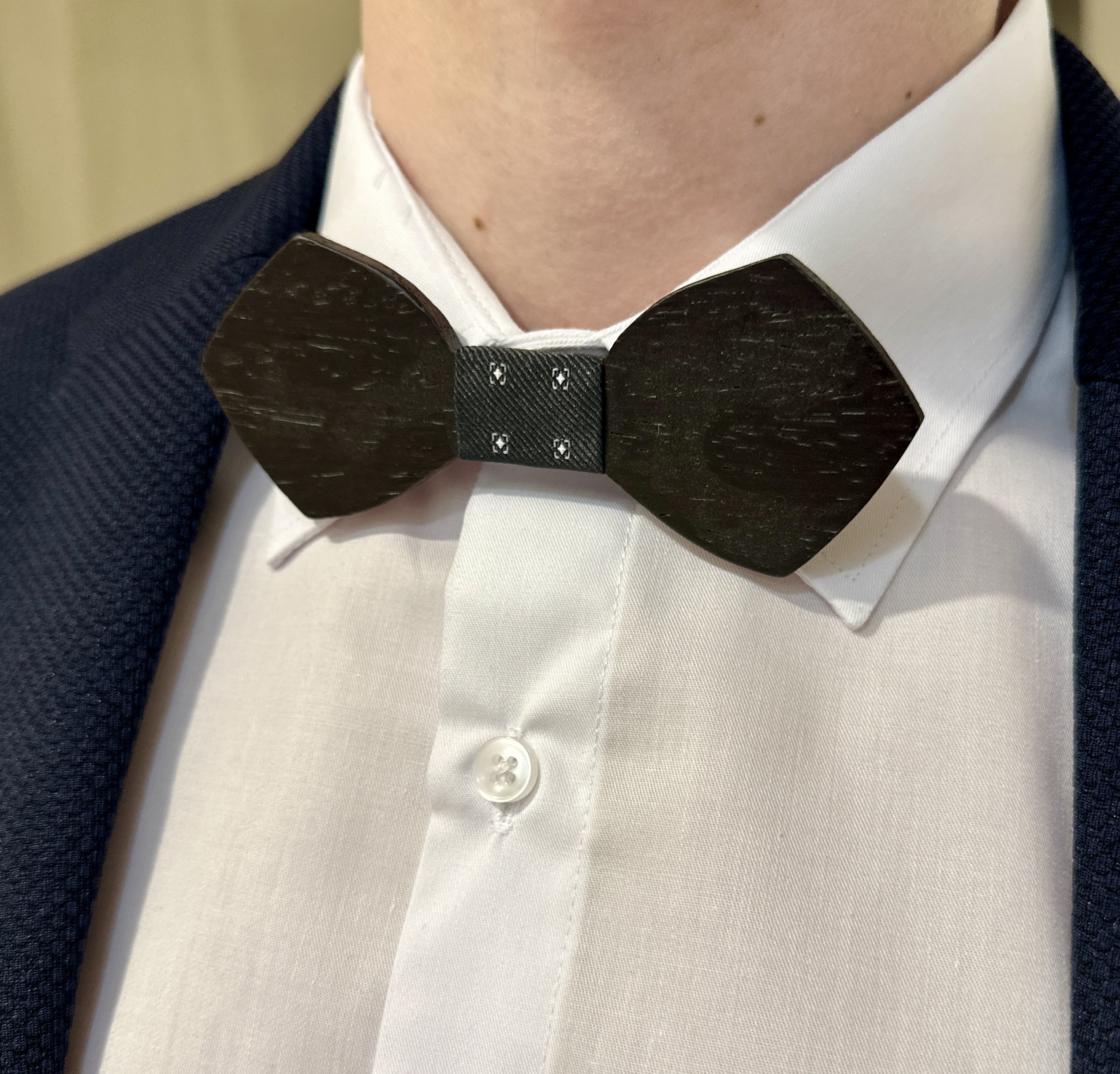 Noeud Papillon bois/marine