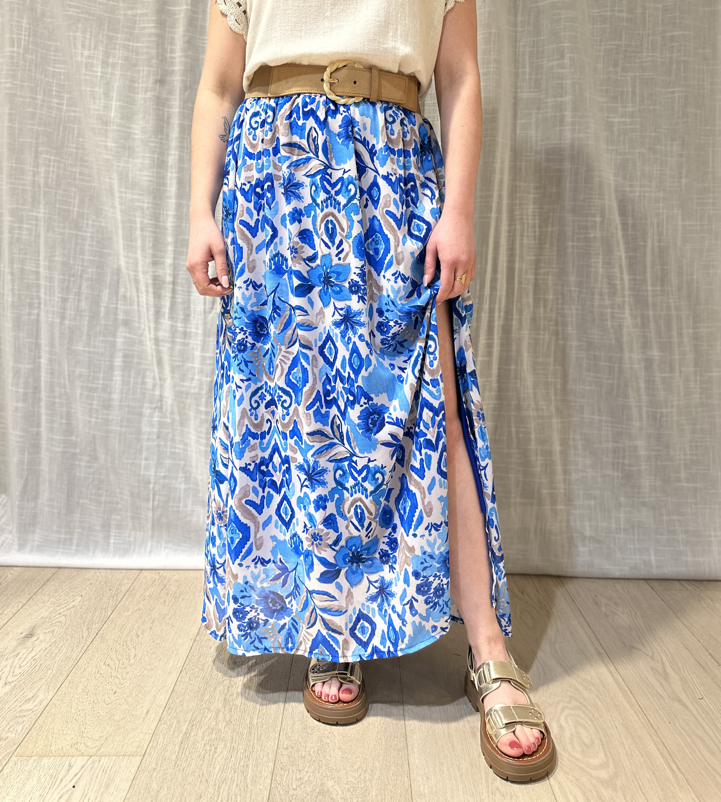 Jupe AGLAE motifs bleus