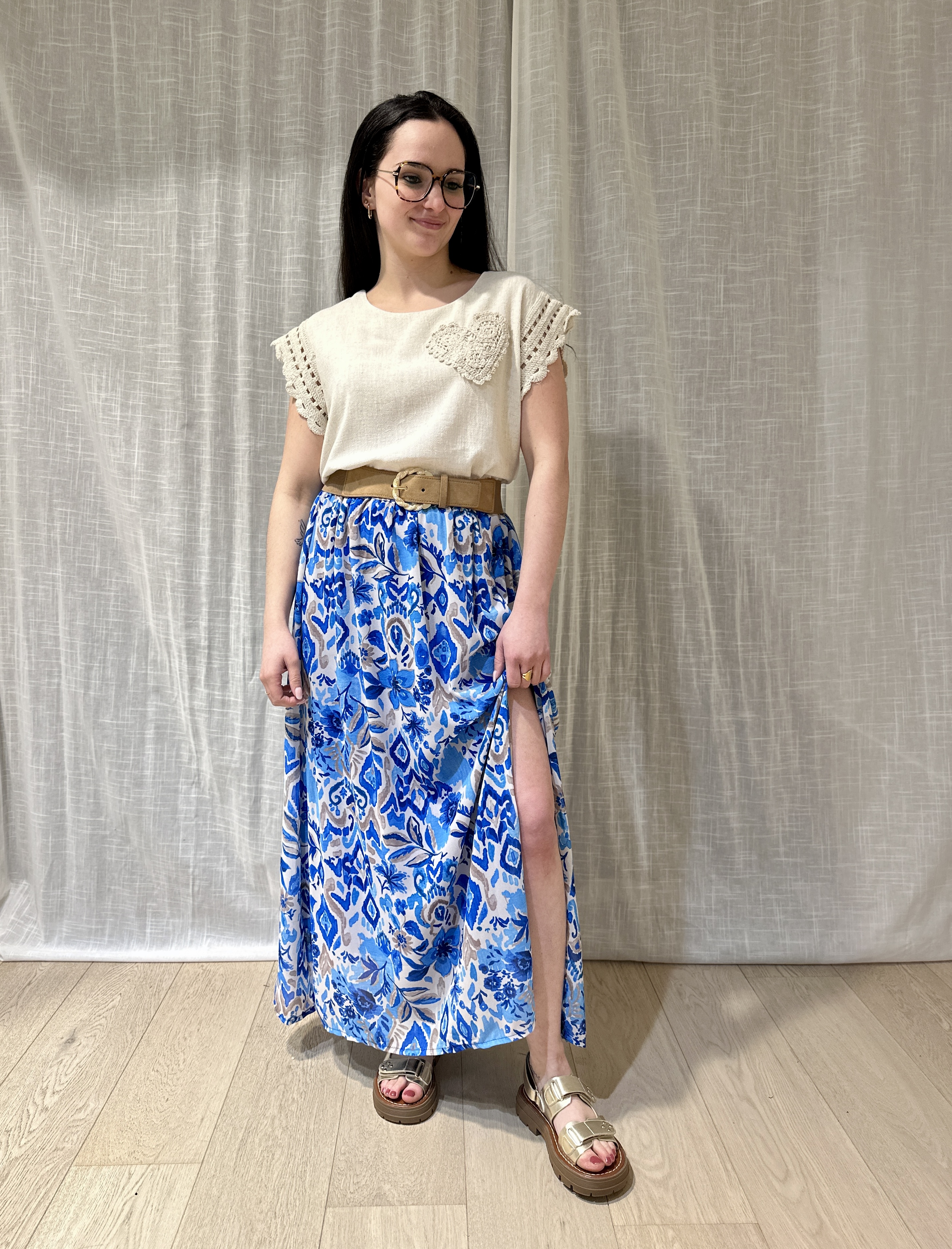 Jupe AGLAE motifs bleus