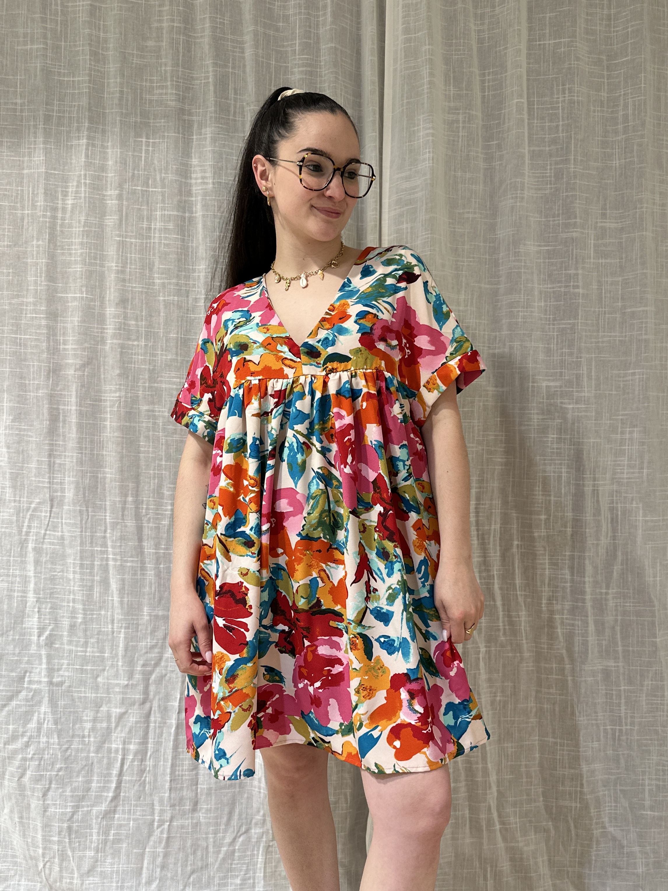 Robe-Short FLOWER Multicolore