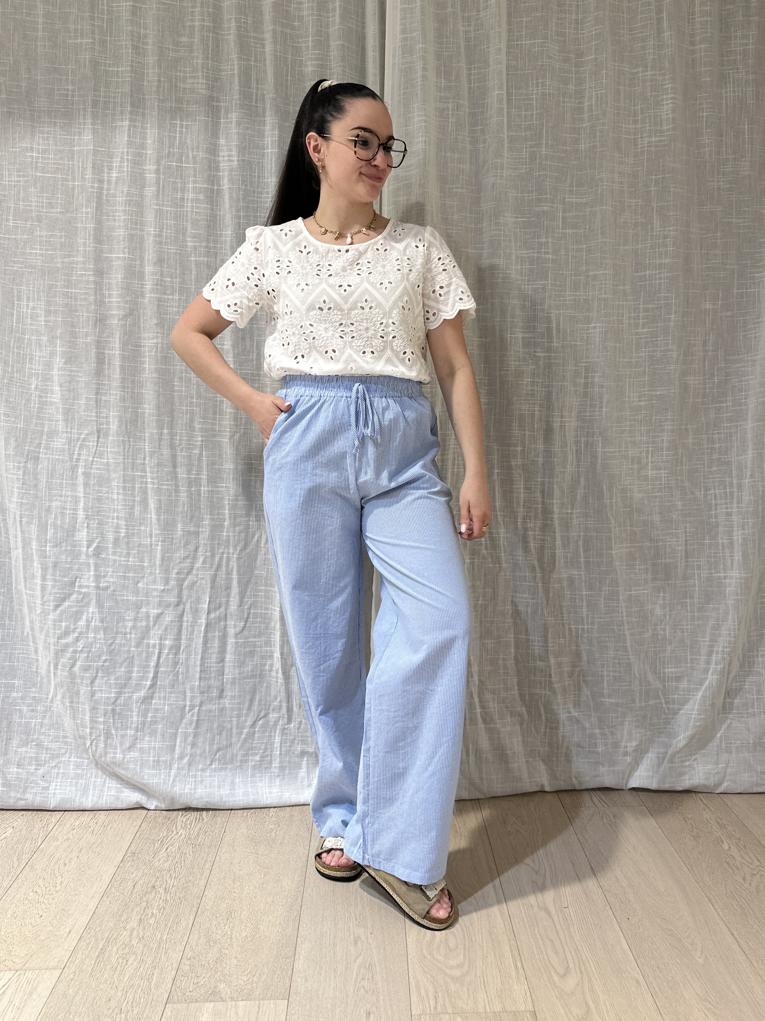 Pantalon ROMY Bleu Femme