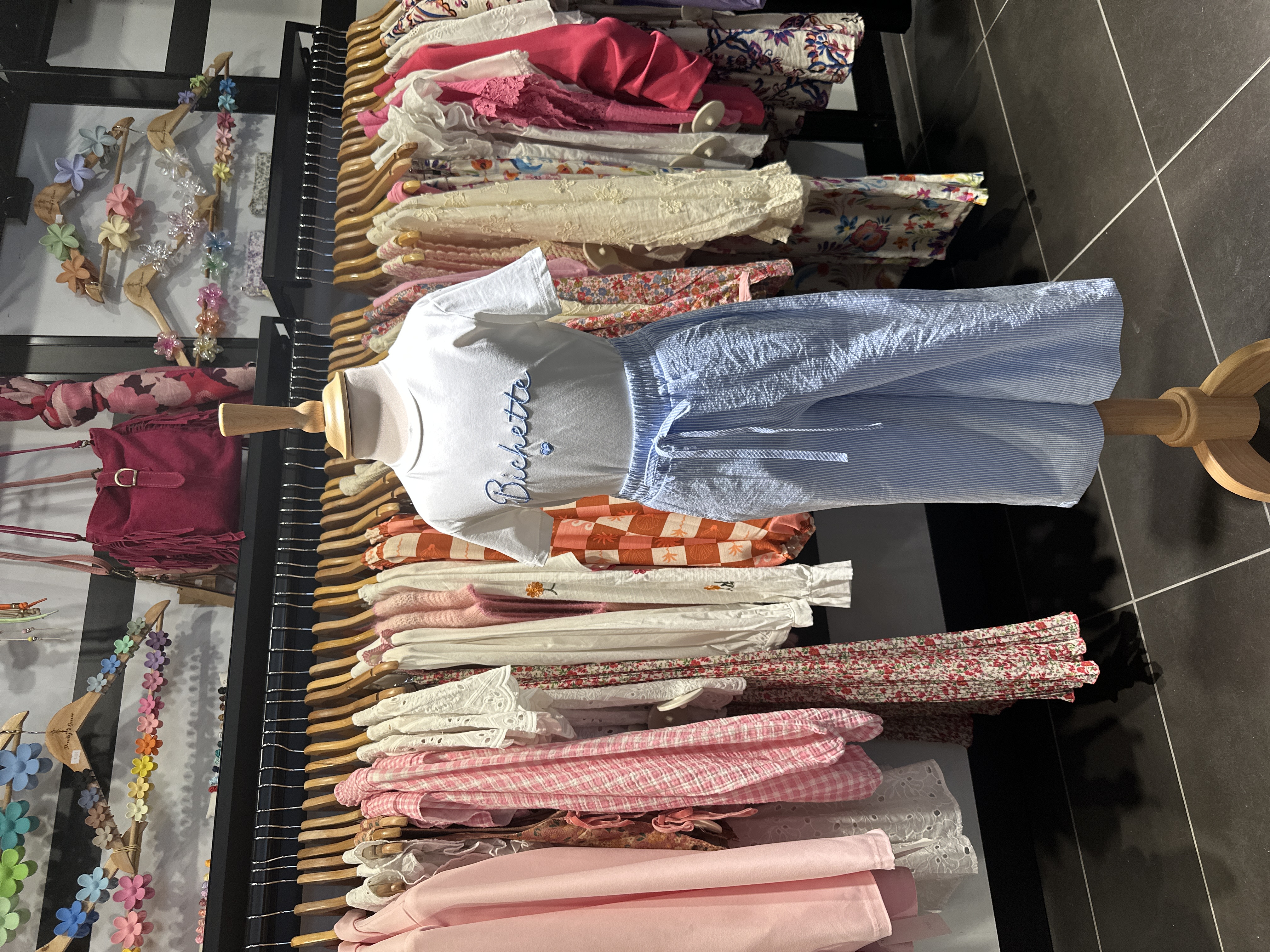 T-Shirt BICHETTE Blanc/Bleu - Enfant