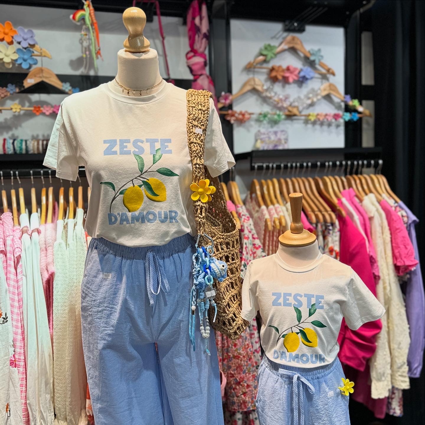 T-Shirt ZESTE D'AMOUR Blanc/Bleu - Enfant