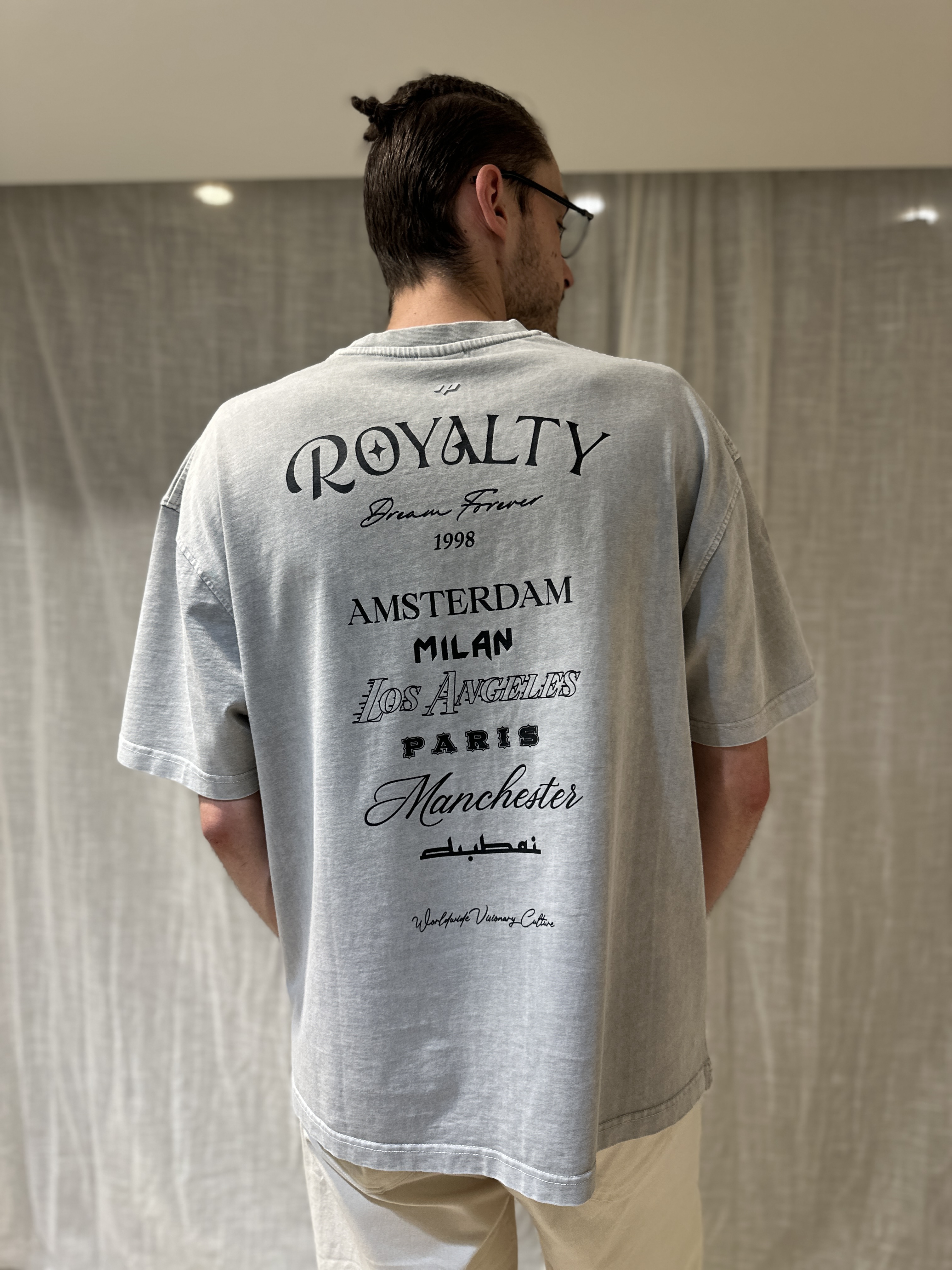 T-Shirt "ROYALTY" Gris Clair Chiné