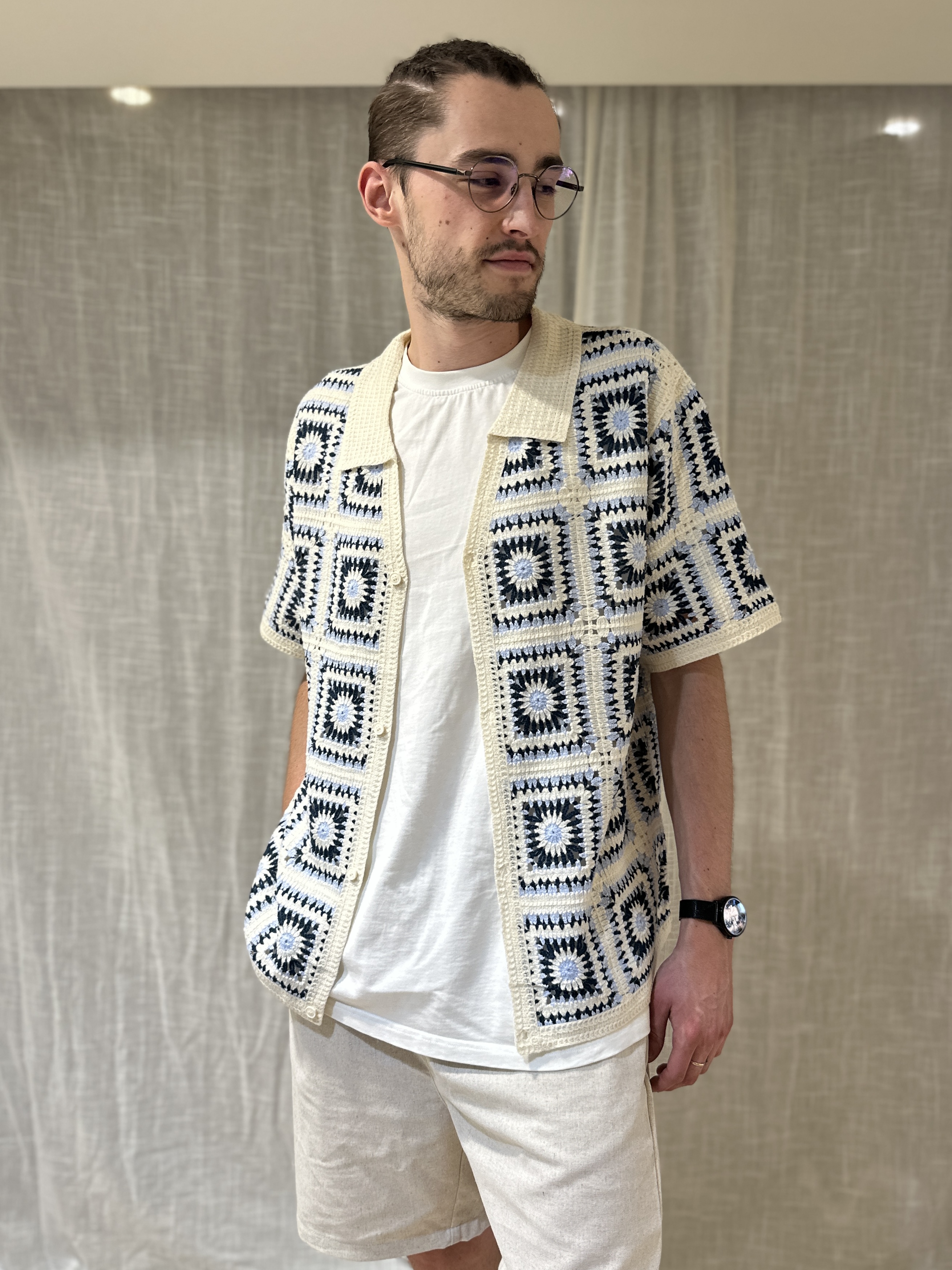 Chemise PALMA Bleue/Écrue