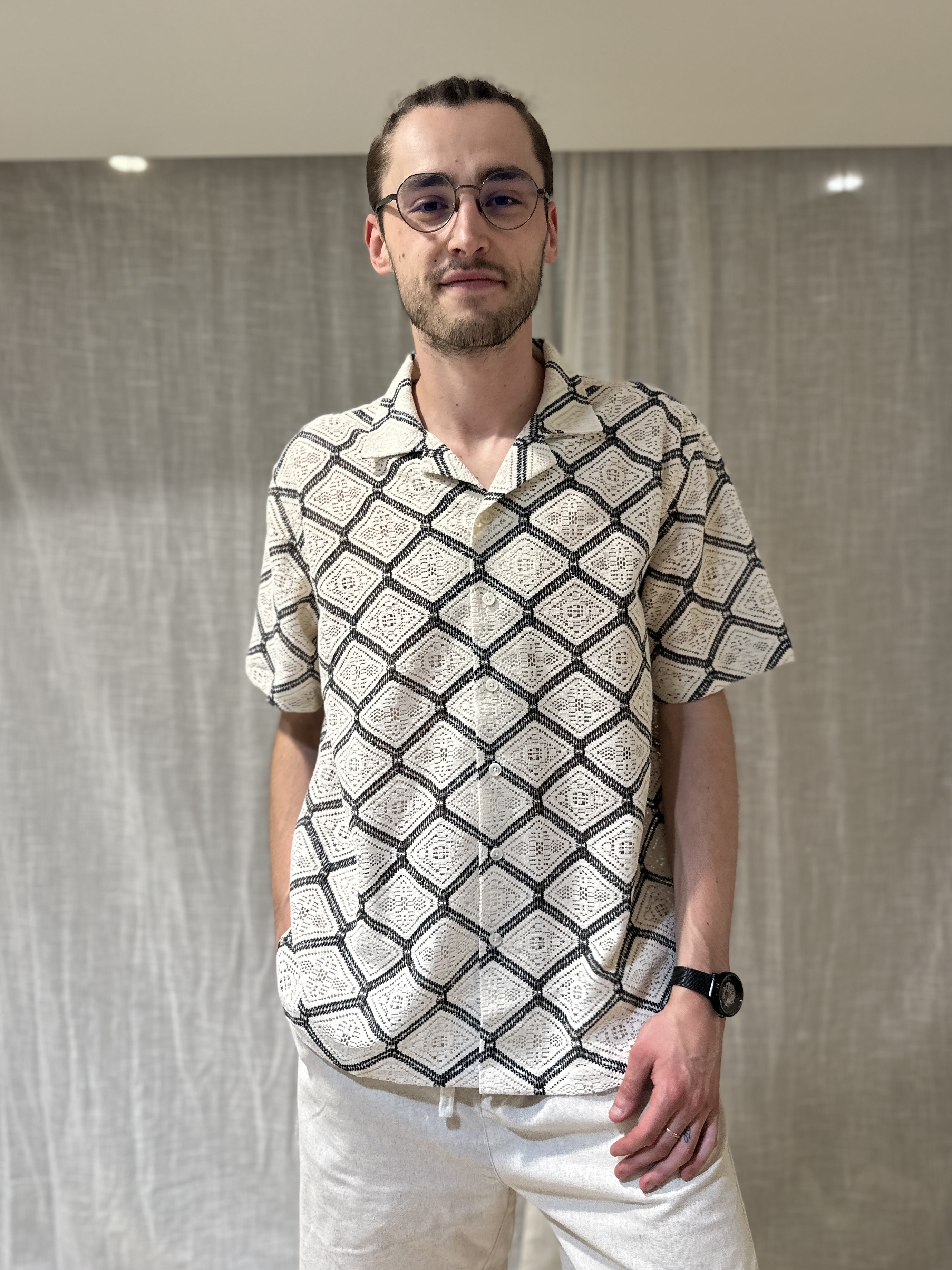 Chemise IBIZA Écrue/Noire