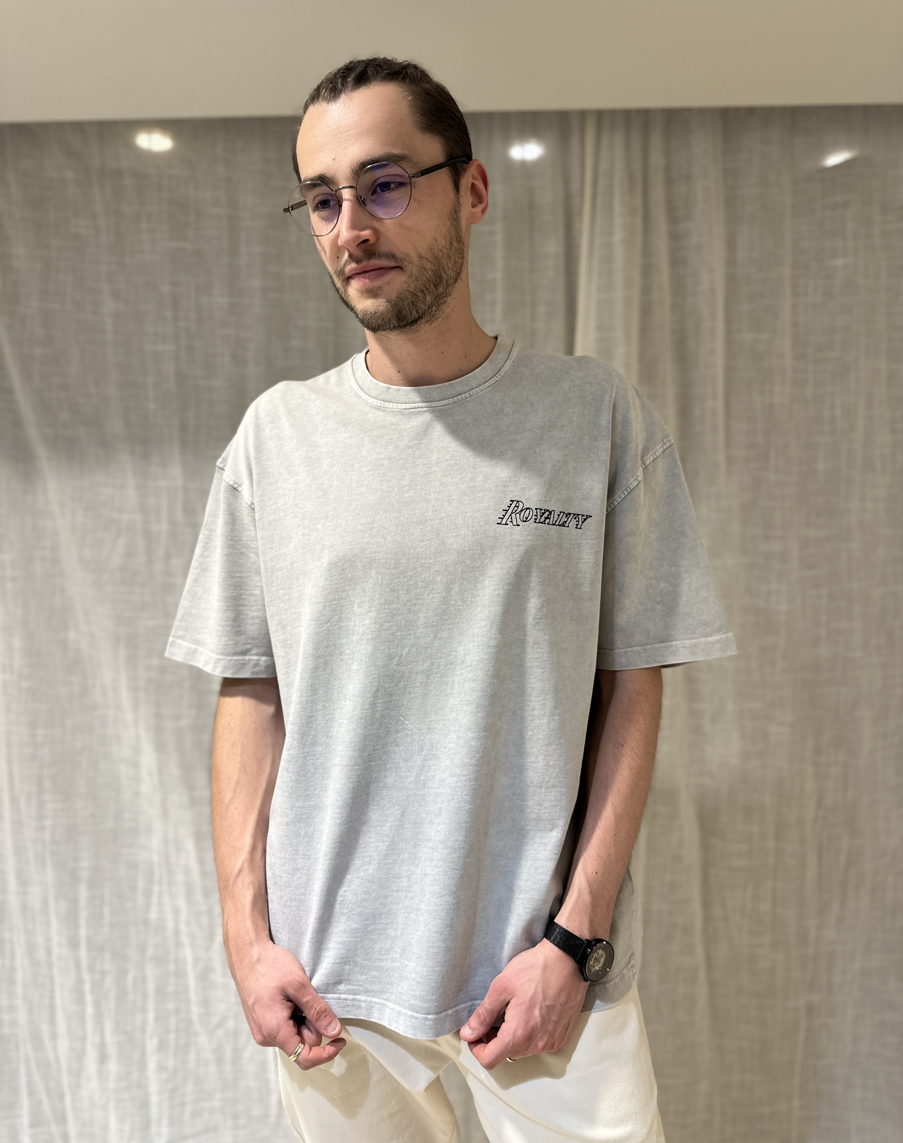 T-Shirt "ROYALTY" Gris Clair Chiné