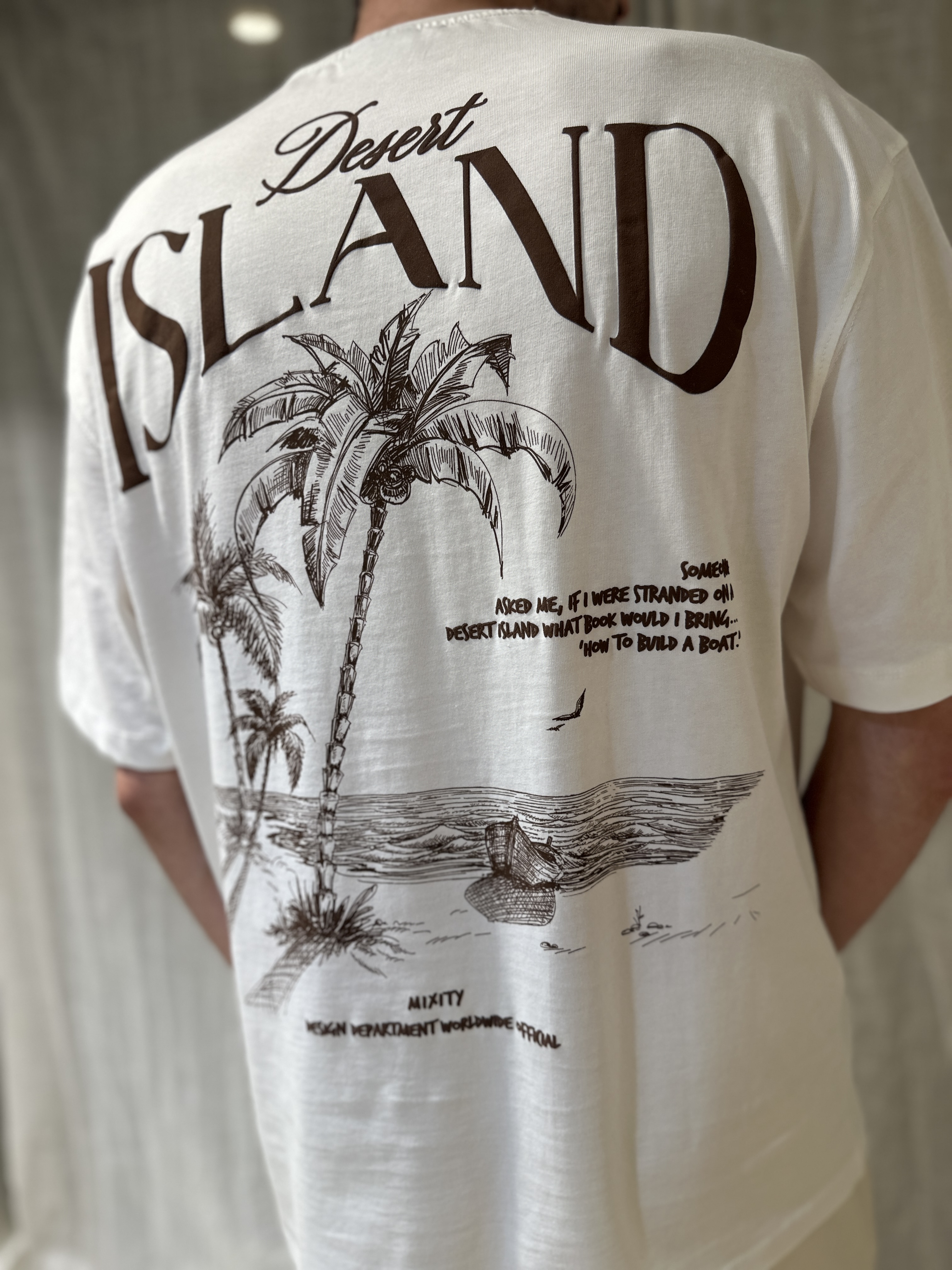T-Shirt "DESERT ISLAND" Blanc