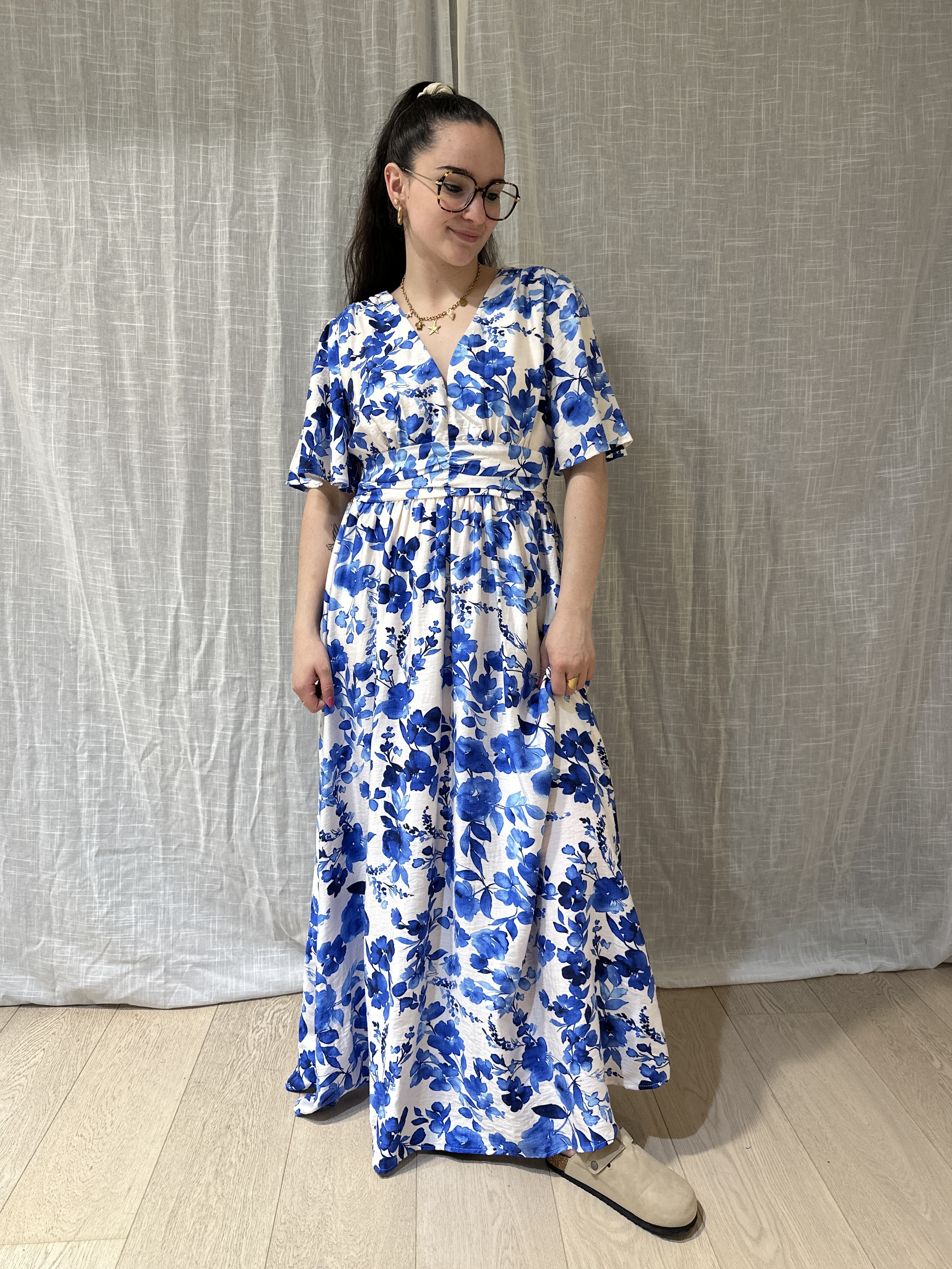 Robe COLINE Longue Bleue