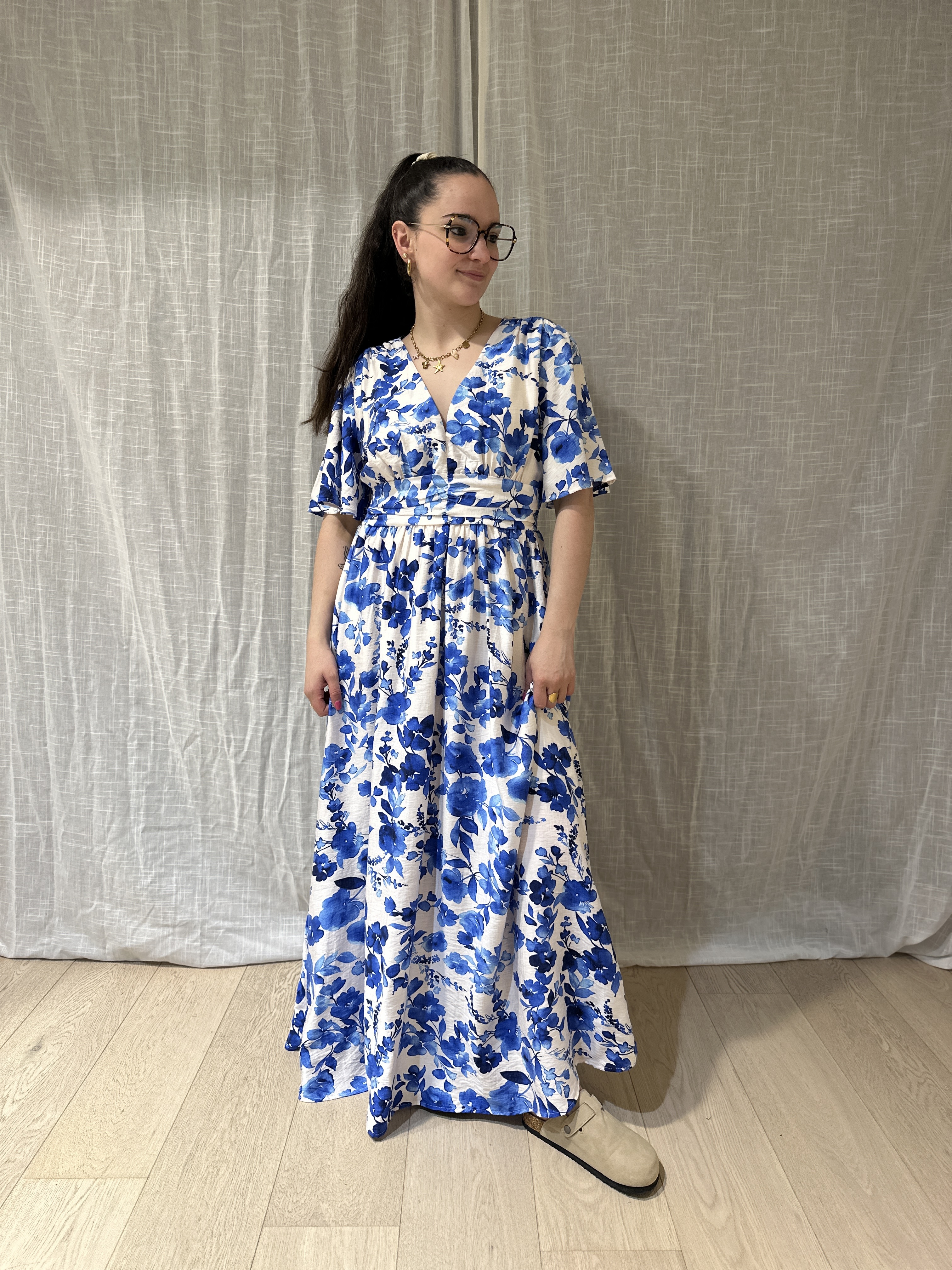 Robe COLINE Longue Bleue
