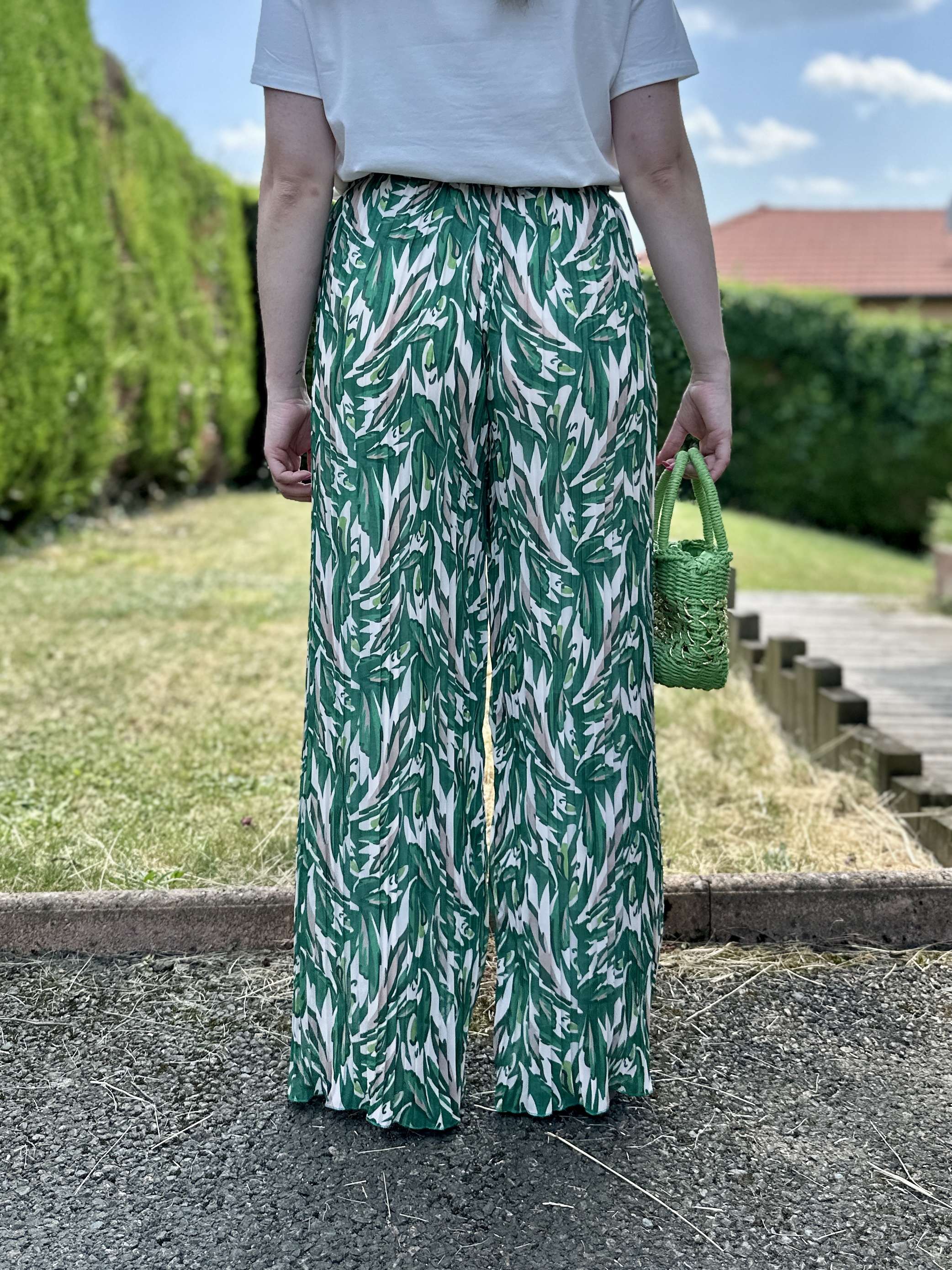 Pantalon LÉON Vert Motifs