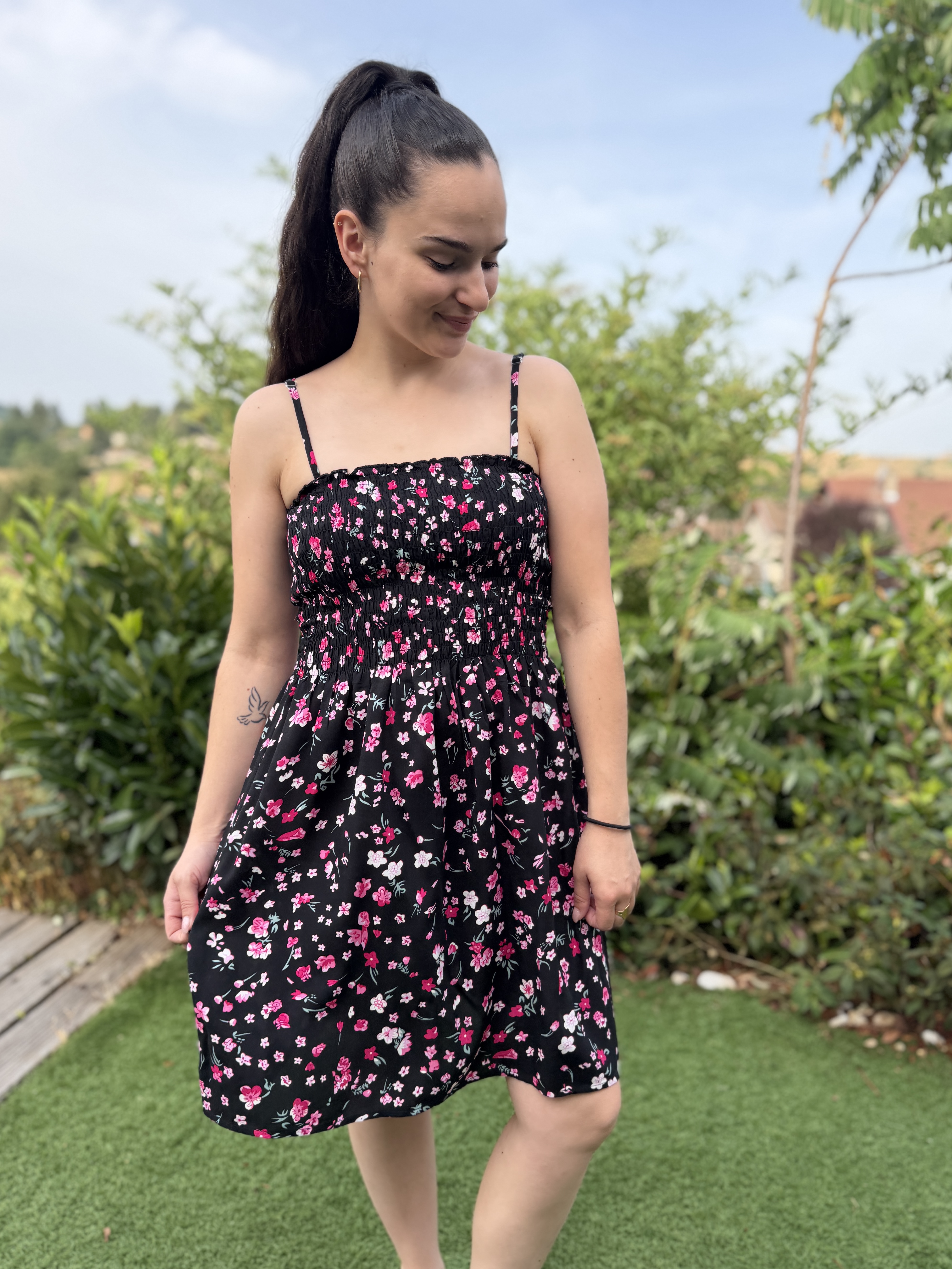 Robe ANEMONE Rose/Noire