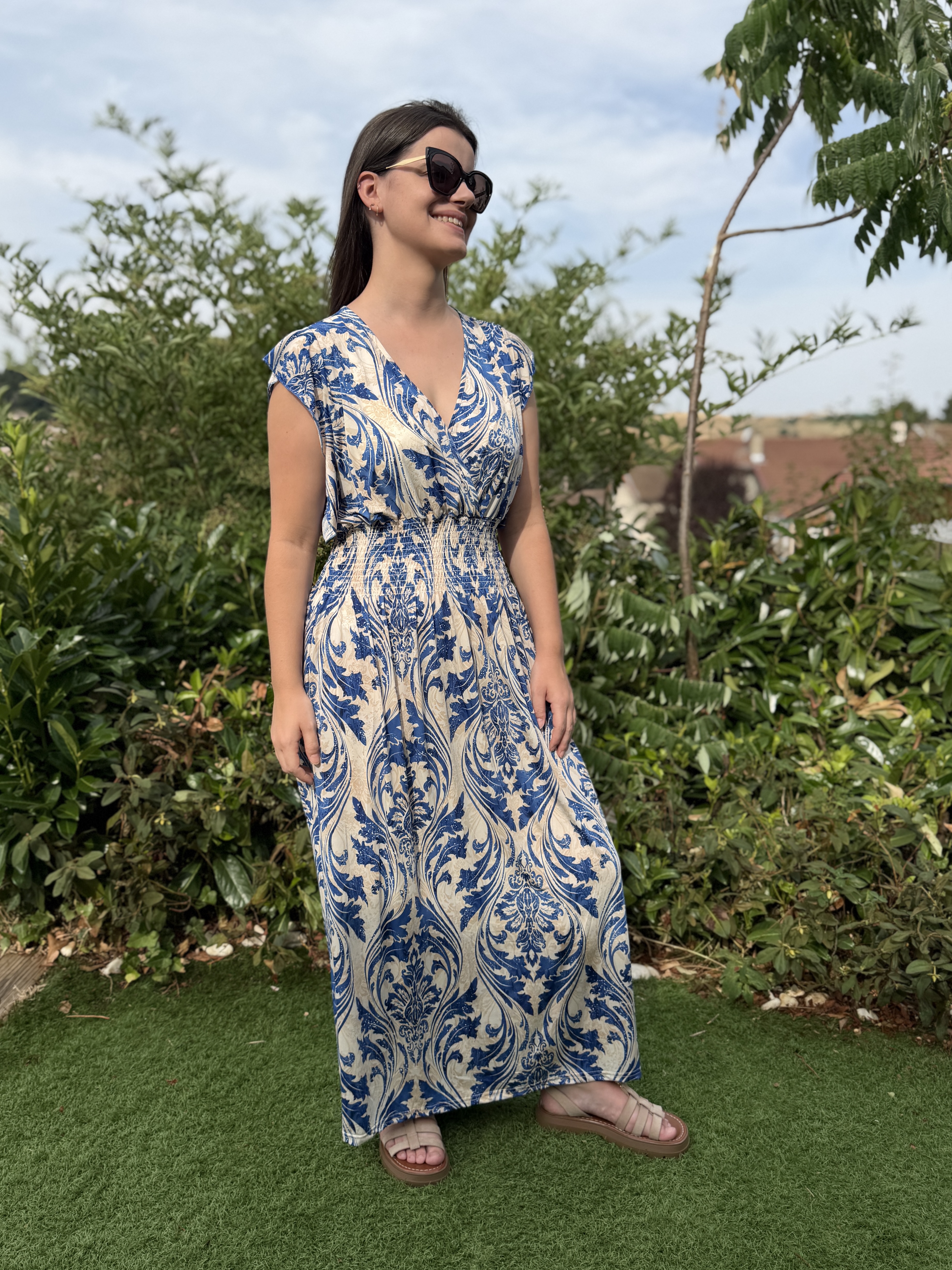 Robe longue imprimée été