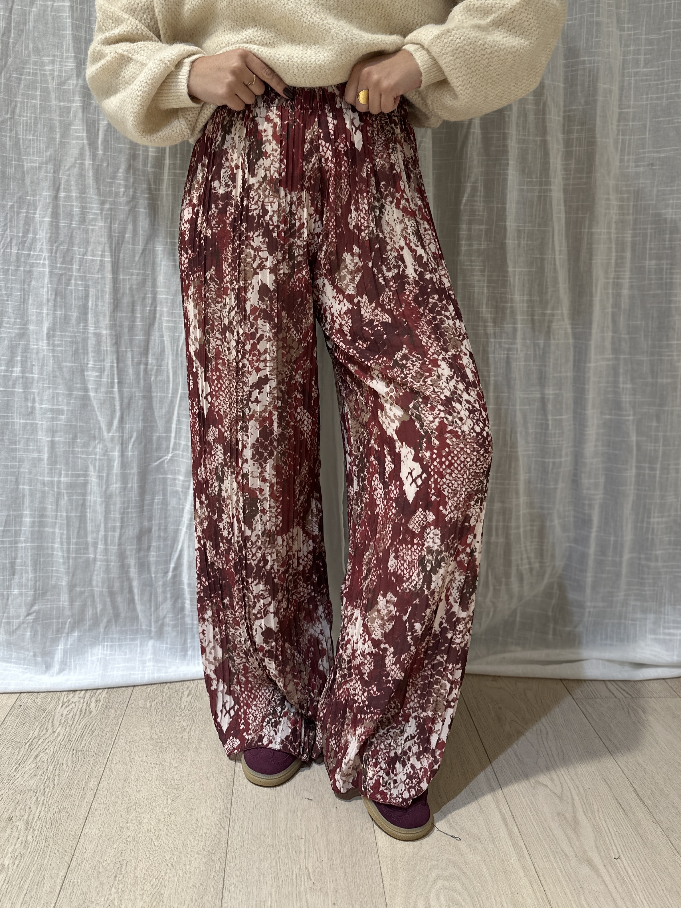 Pantalon LÉON Motifs Bordeaux