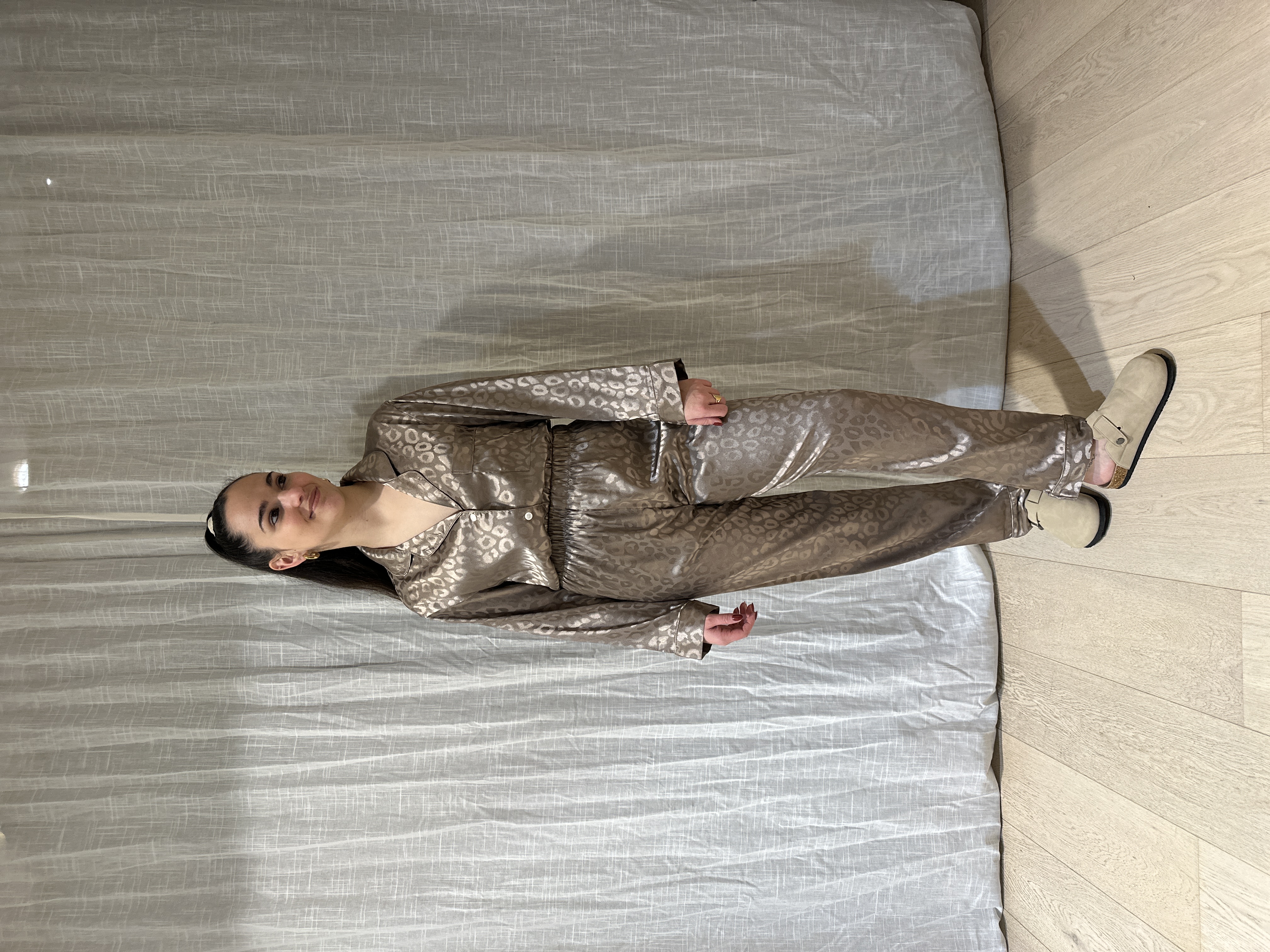 Pyjama LÉOPARD Satiné Marron