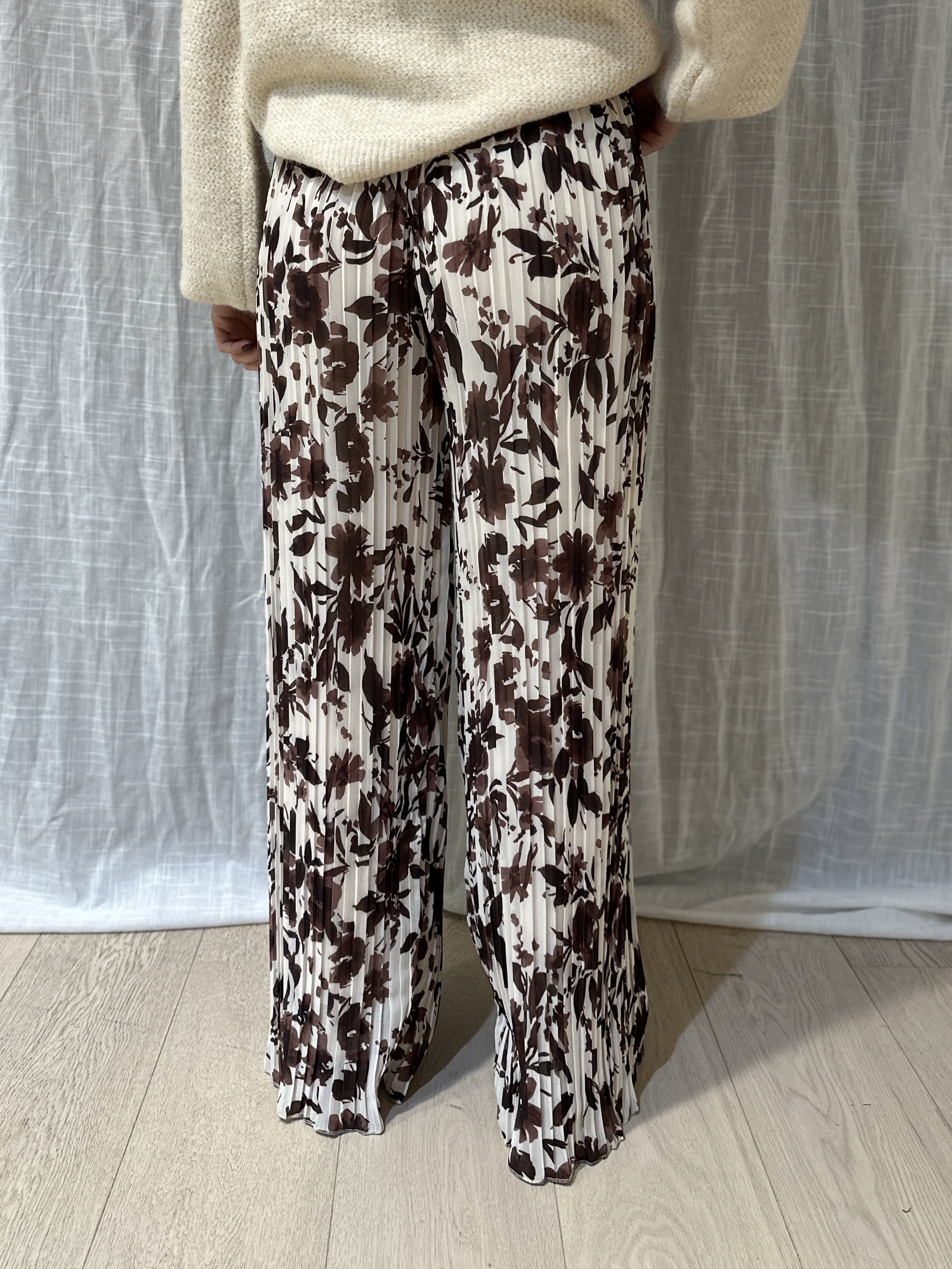Pantalon LÉON Fleuri Choco