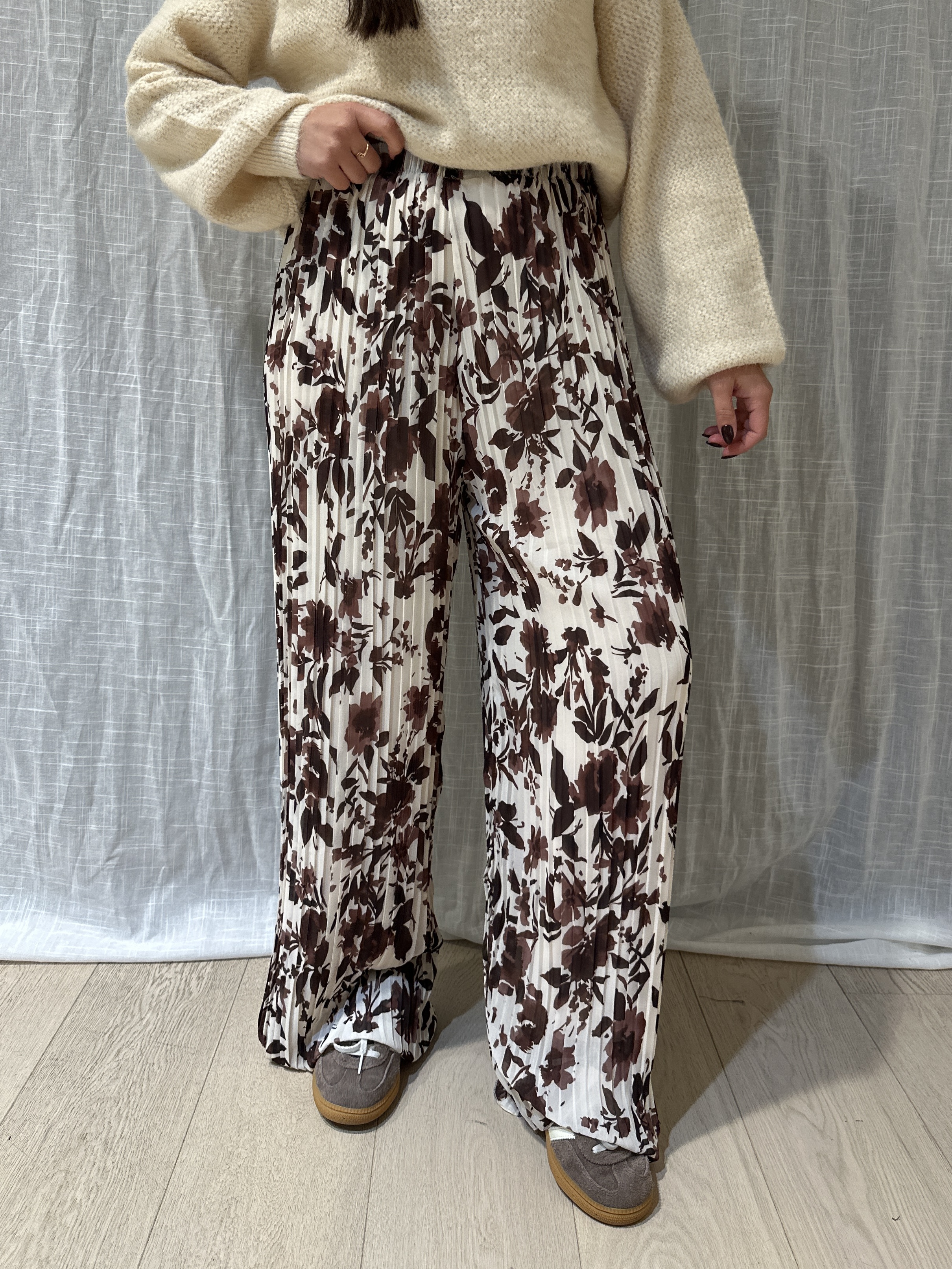 Pantalon LÉON Fleuri Choco
