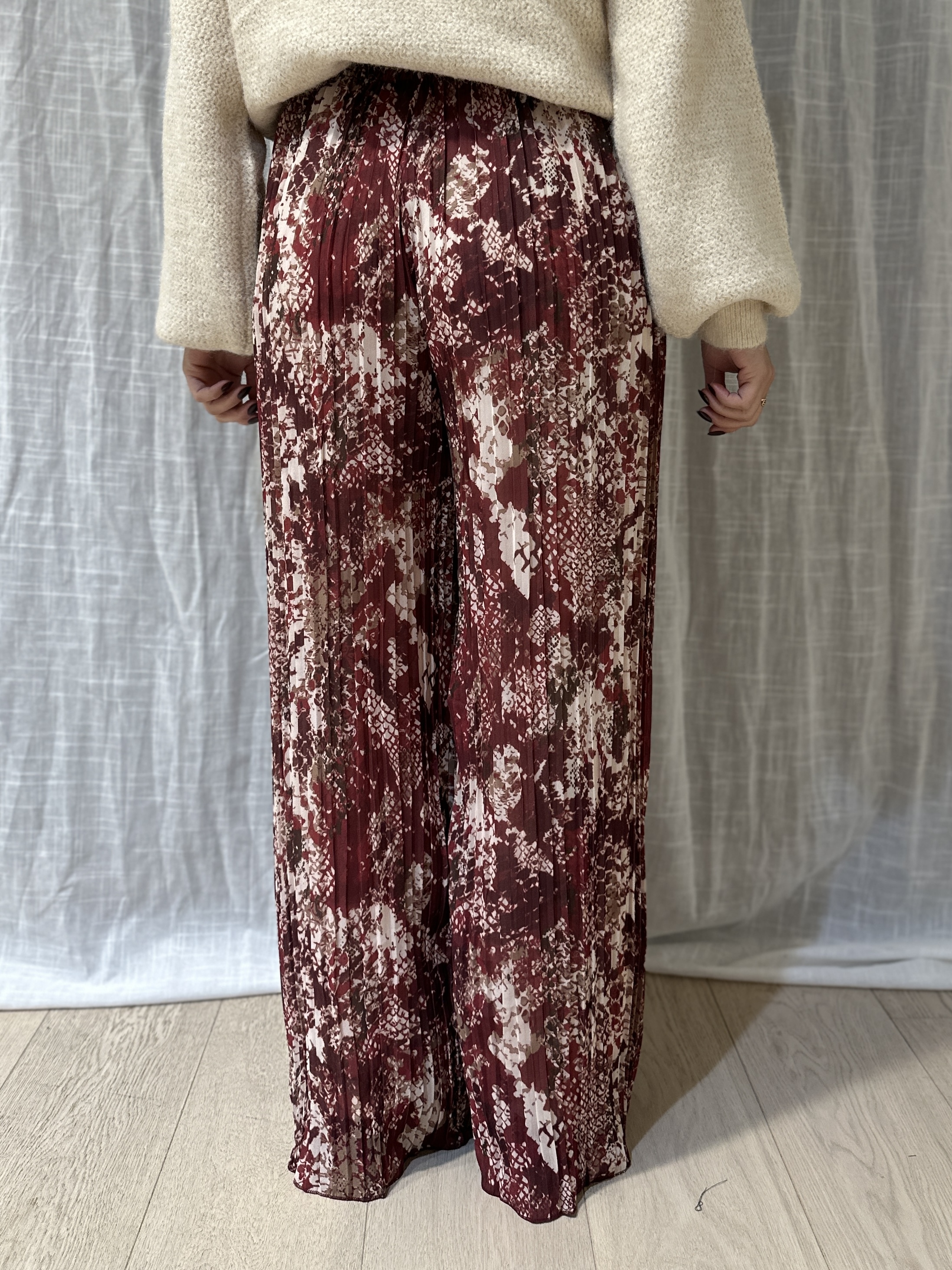 Pantalon LÉON Motifs Bordeaux